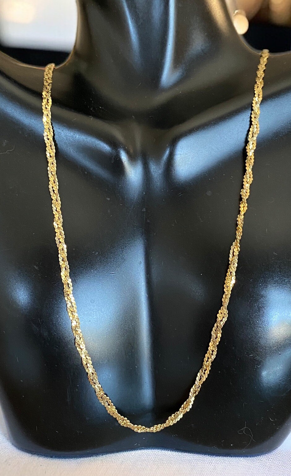 Vintage 14K Solid Italian Gold 17.75” 3mm Braided Necklace 6.4 grams!