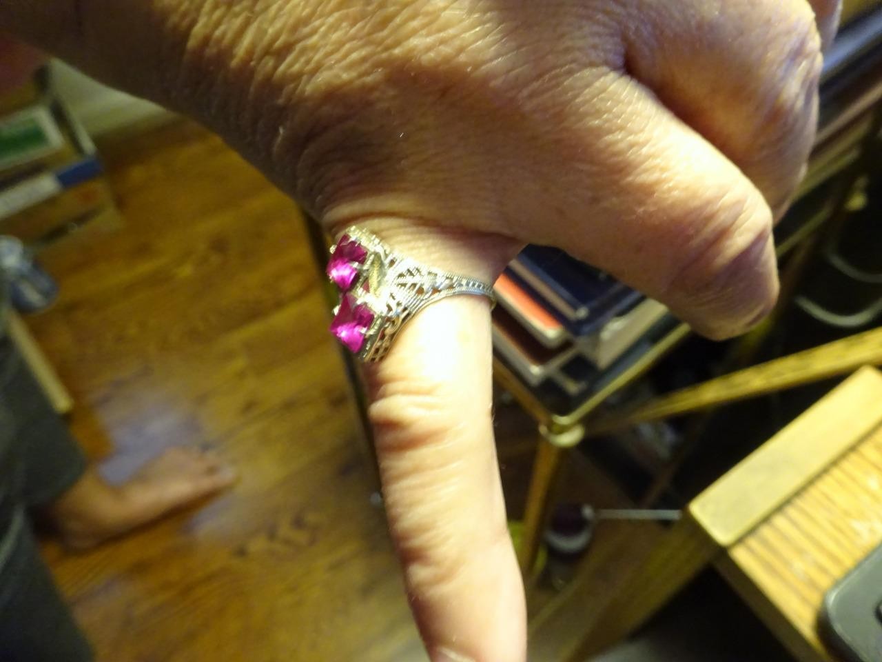 TITANIC C1900 10k Gold Gemstone Filigree Ring RARE Maltese Cross OSTBY BARTON