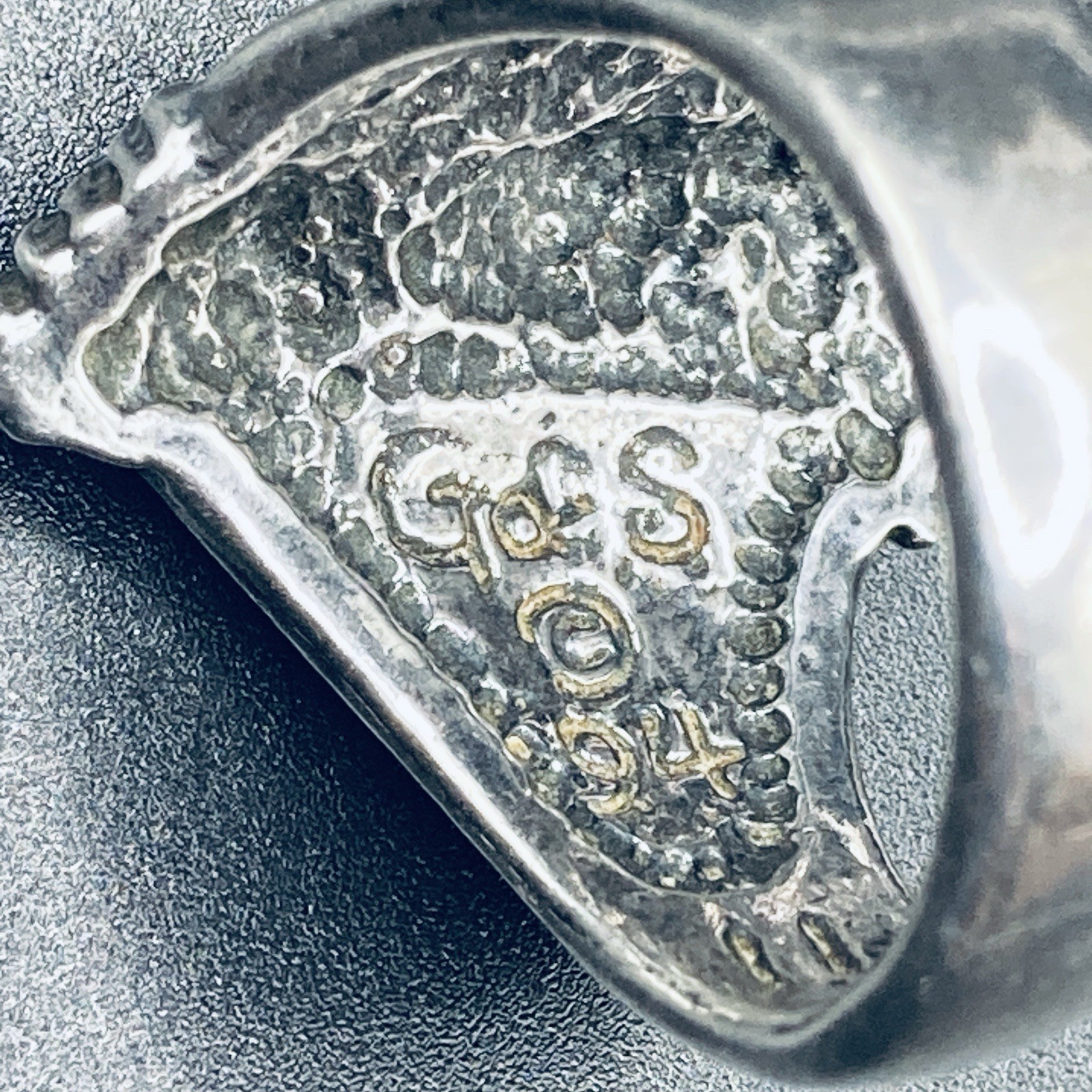 Vintage G&S 925 Sterling Silver Lion Head Statement Ring Size 10 Biker 1994 15g
