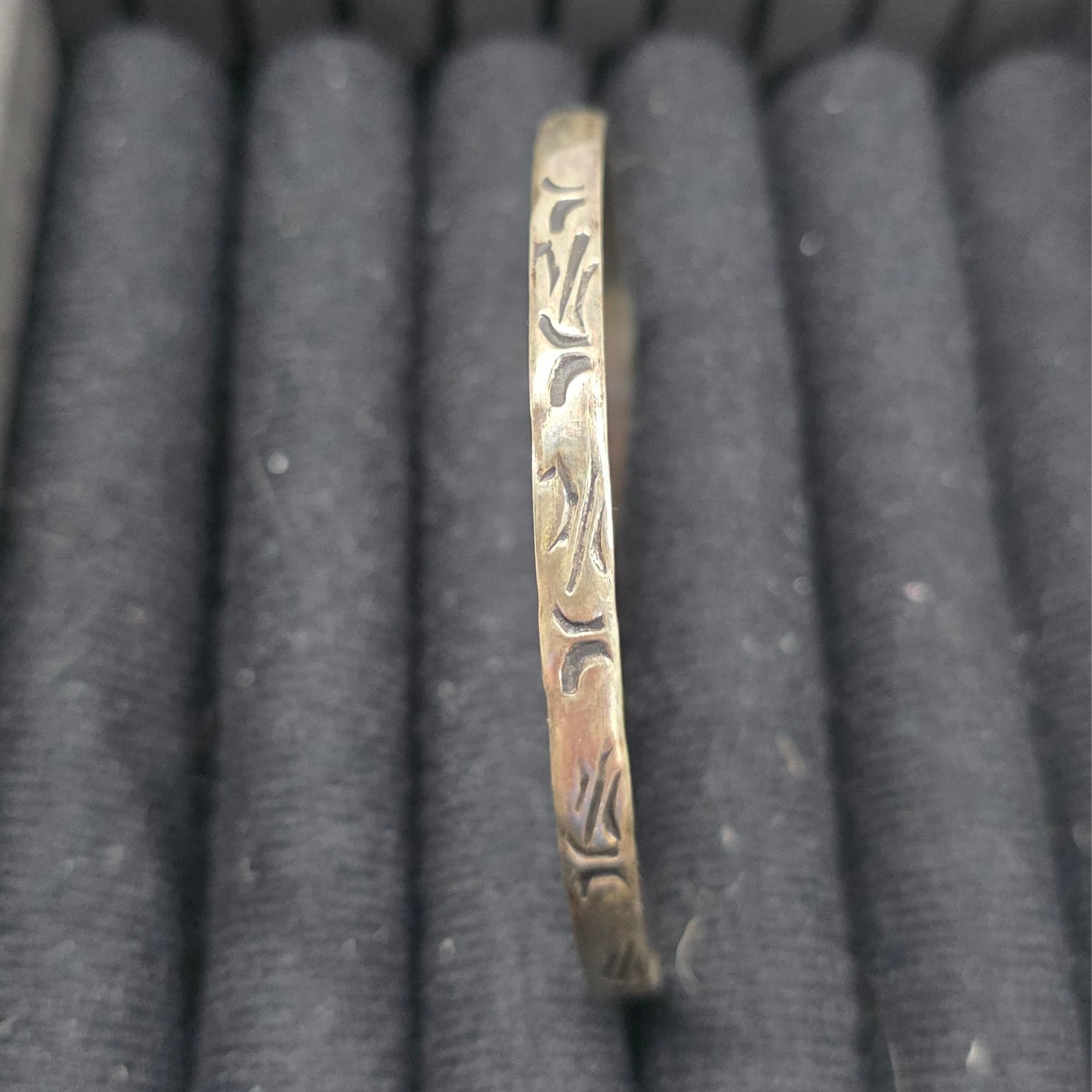 Vintage Mexico Silver Toned Bangle Bracelet – See Pictures