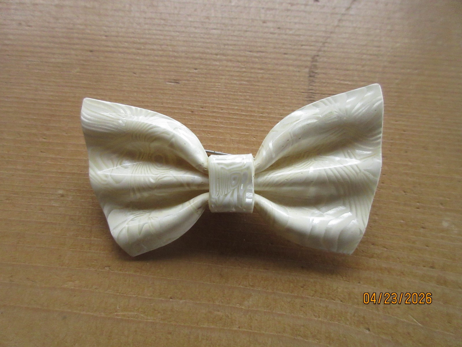 Vintage 1970’s Signed Lea Stein Paris Bow Tie Brooch Cellulose Acetate