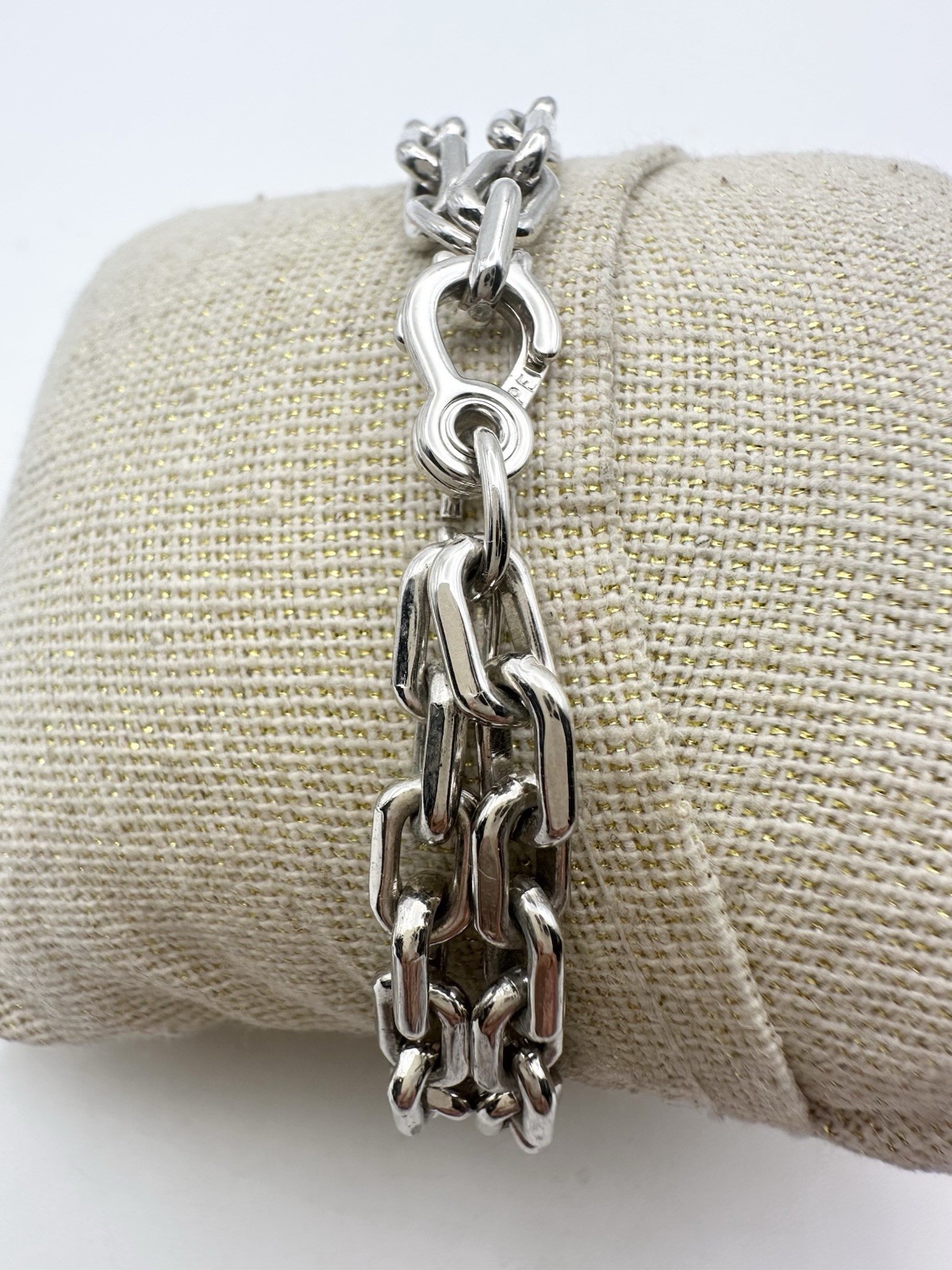 Vintage Engravable ID Bracelet SPEIDEL USA Silver Tone Link Bracelet 8”