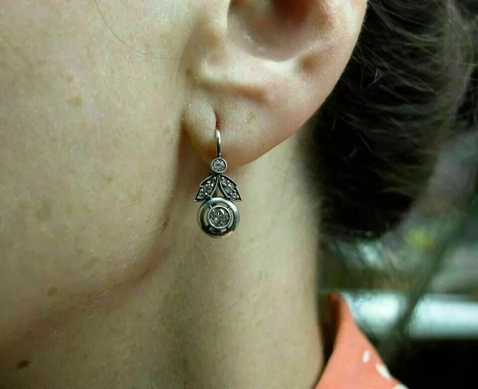 Art Deco Style 2Ct Lab Created Diamond Drop Wedding 14K White Gold FN Earrings