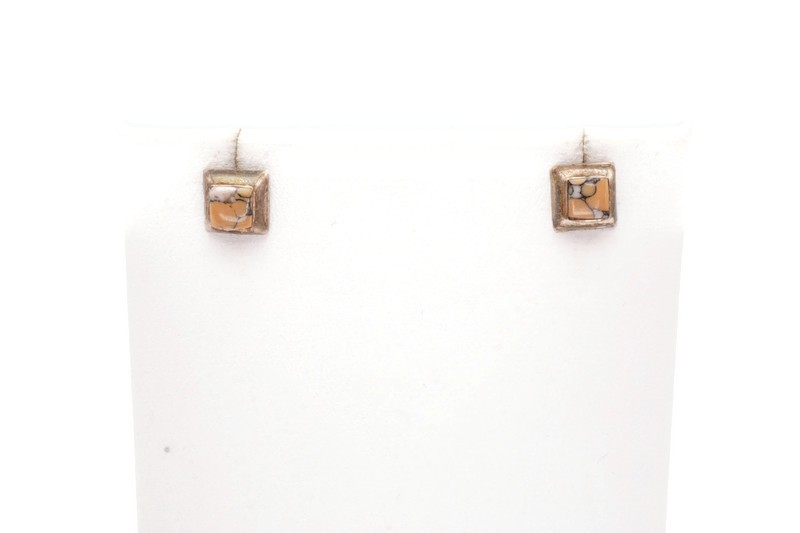 Vintage Sterling Silver 925 Jasper Earrings J2