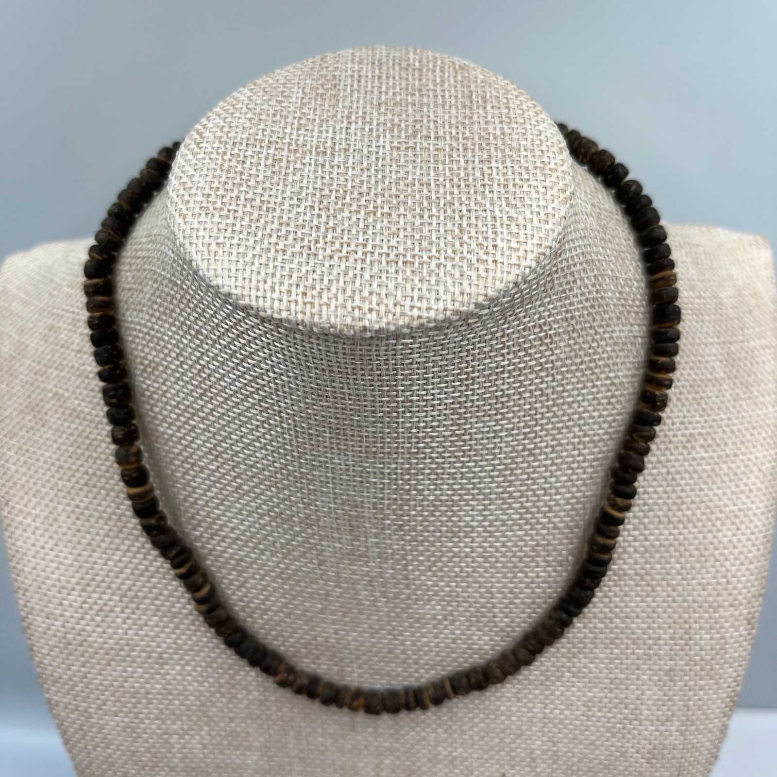 Vintage African Style Brass Black Glass Bead Necklace Ethnic Tribal Boho Jewelry
