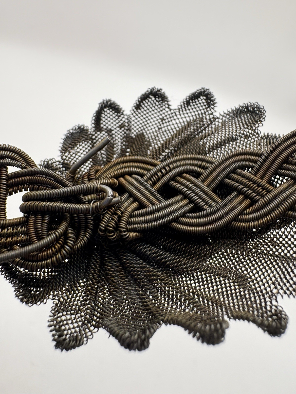 Antique German Silesian Iron Wire work Grape Cluster Bracelet