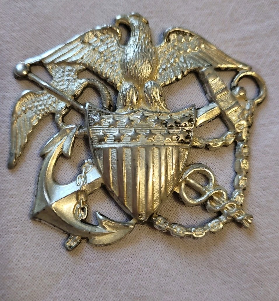 WW2 US Navy Nurse Cadet Sterling Dress Hat Badge Pin