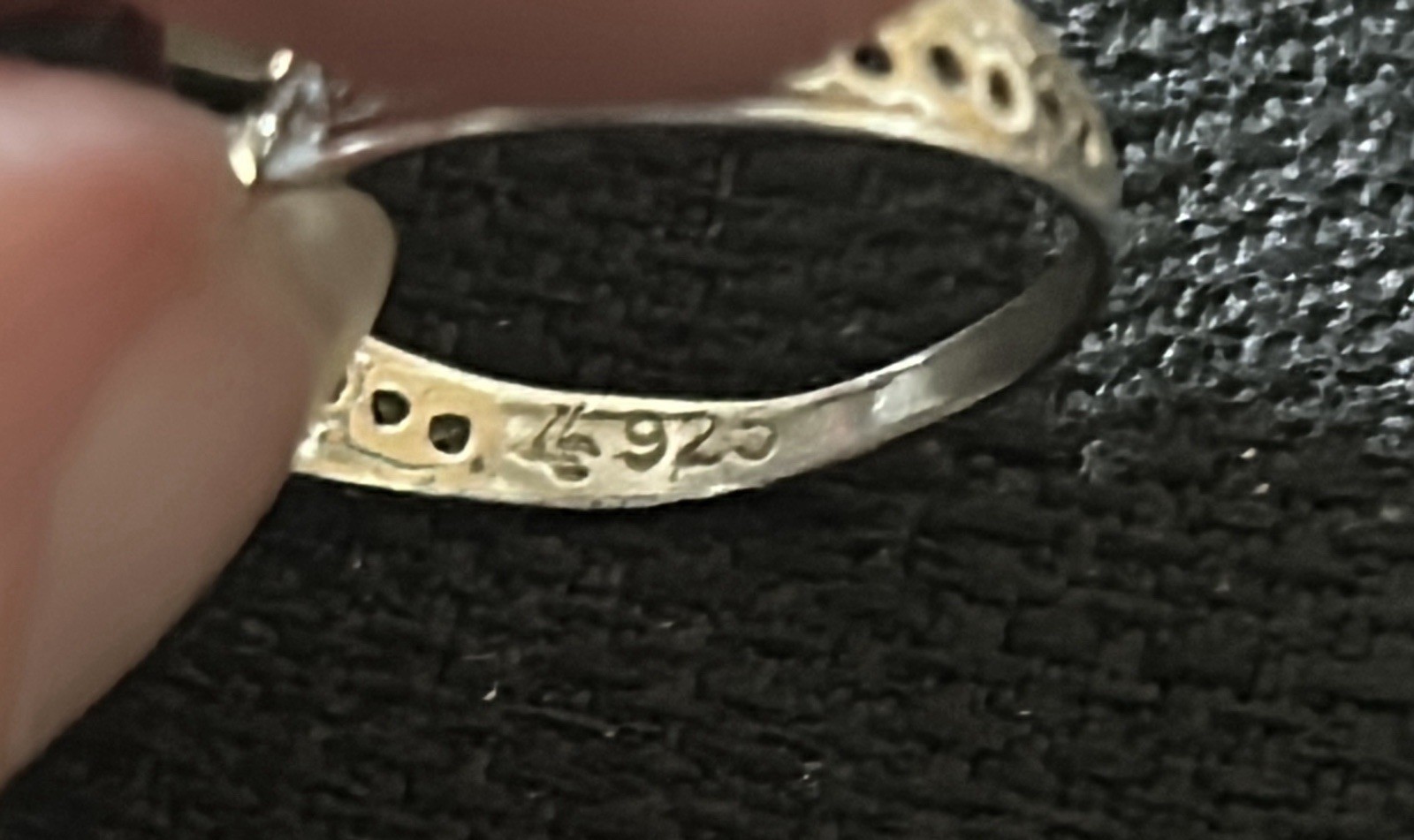 Vintage 925 Sterling Silver Ring Open Heart With Filigree Band Design Size 7