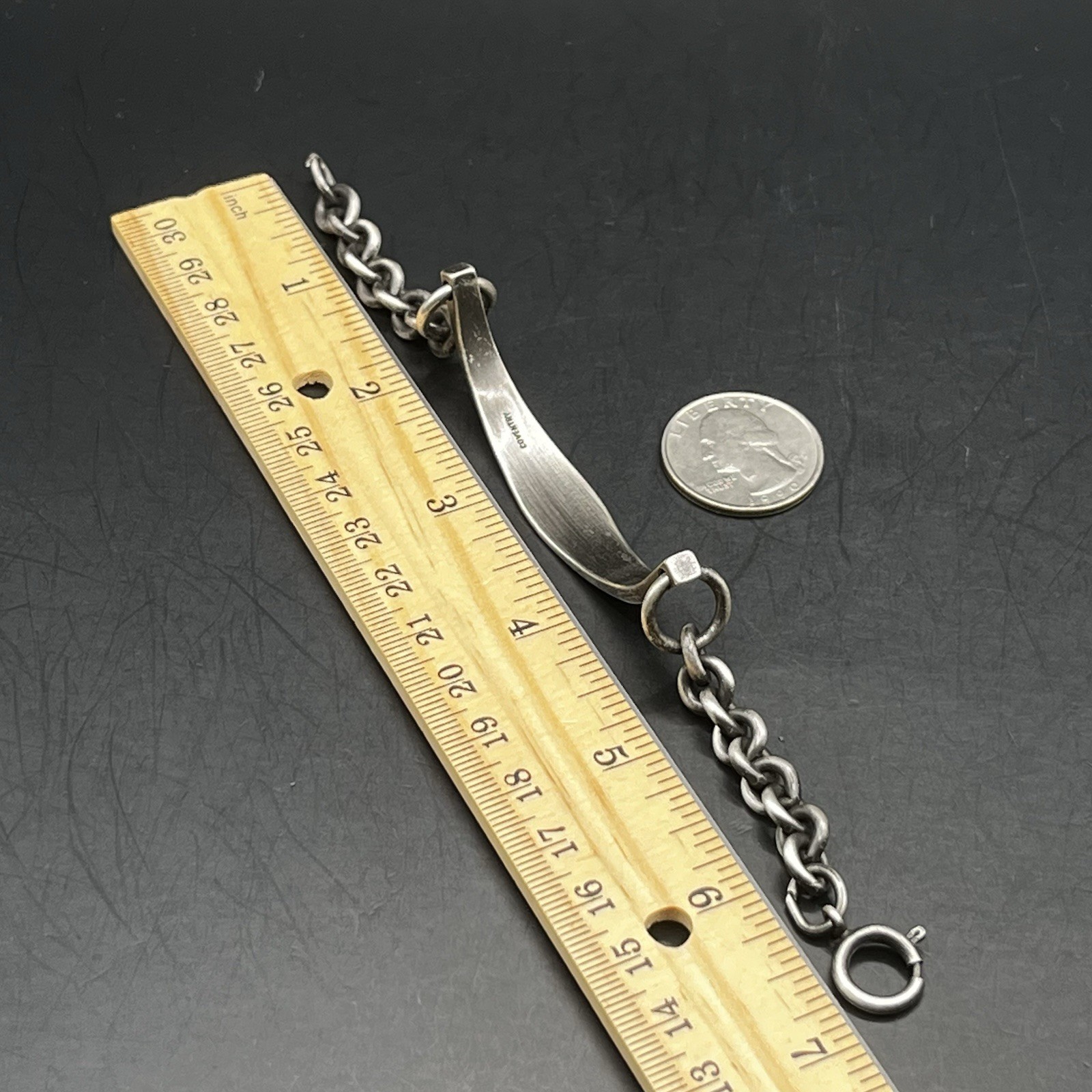 Signed Coventry Vintage ID Bracelet Not Engraved Silver Tone