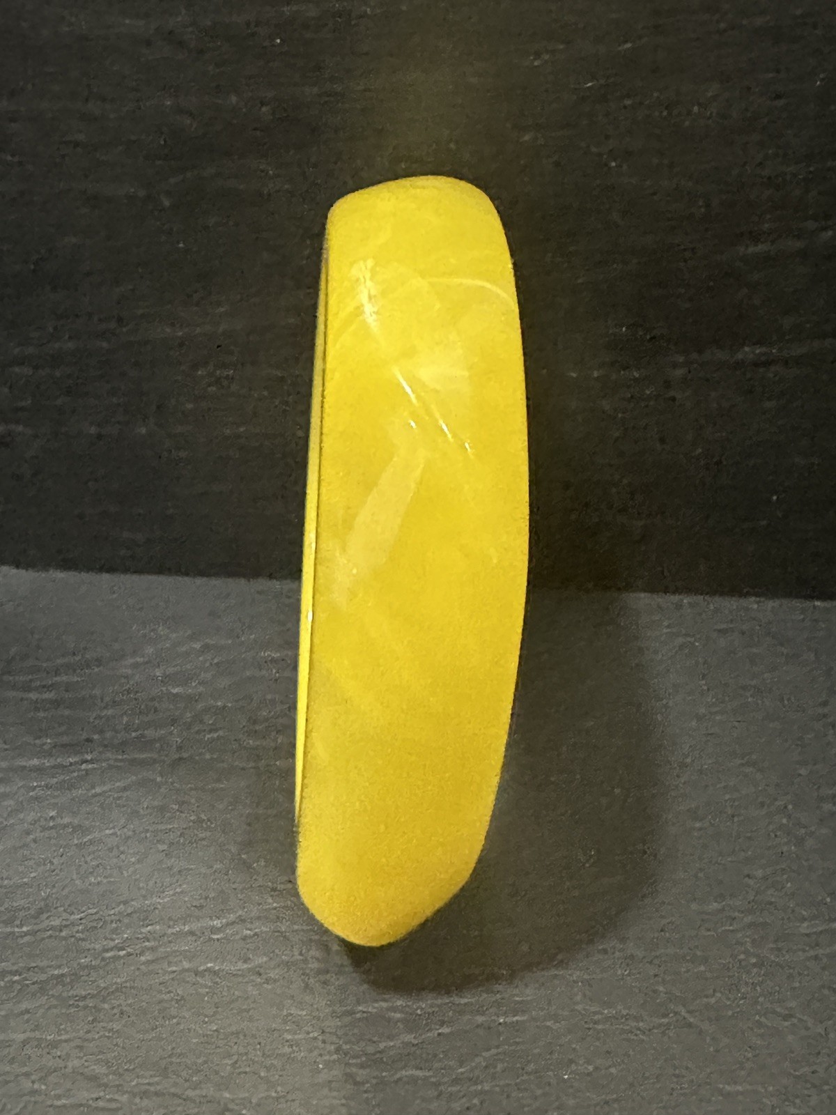 Marbled Yellow Acrylic Lucite Square Shaped Bangle Bracelet Sz 8.25″