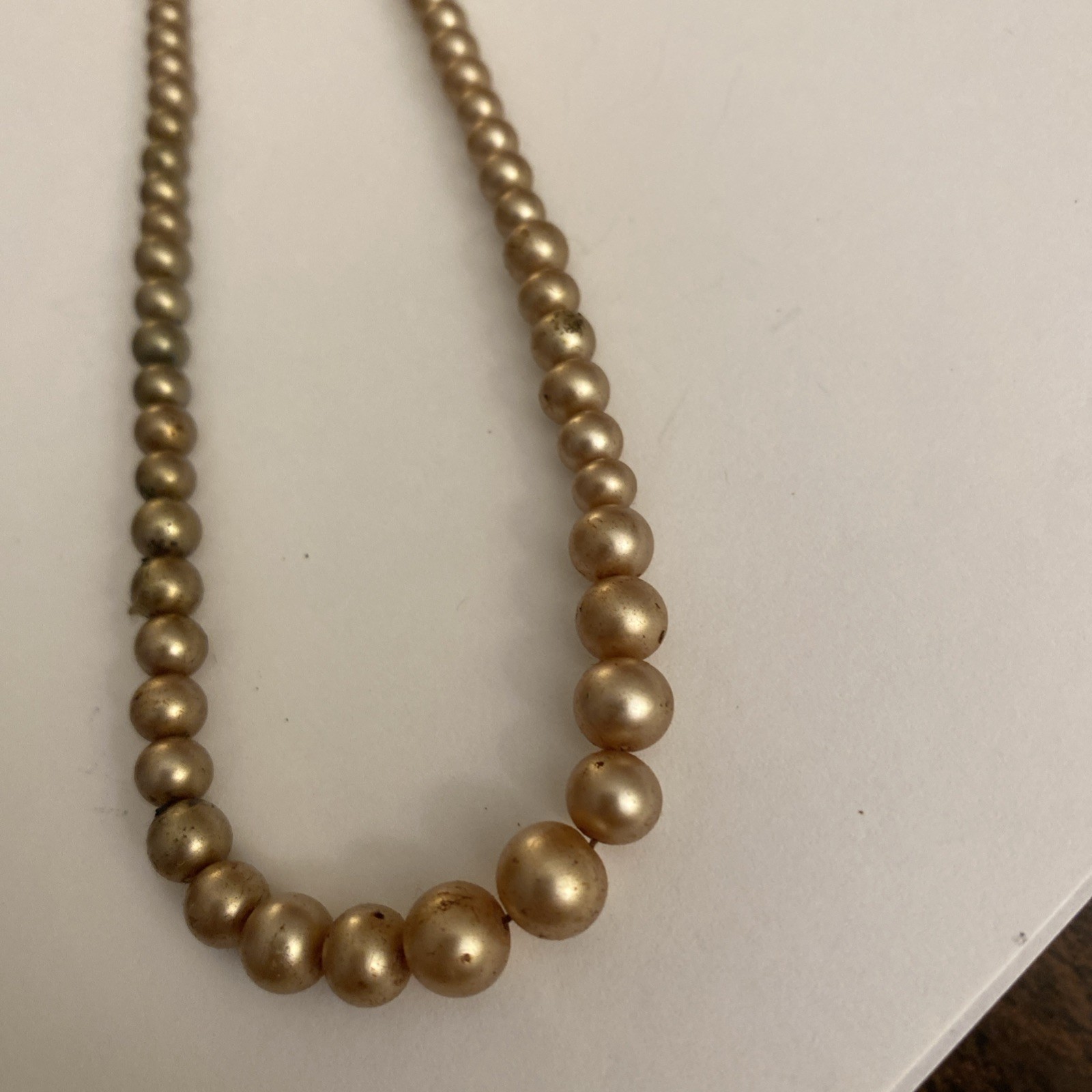 Vintage Faux Pearl Necklace With Rhinestone Clasp