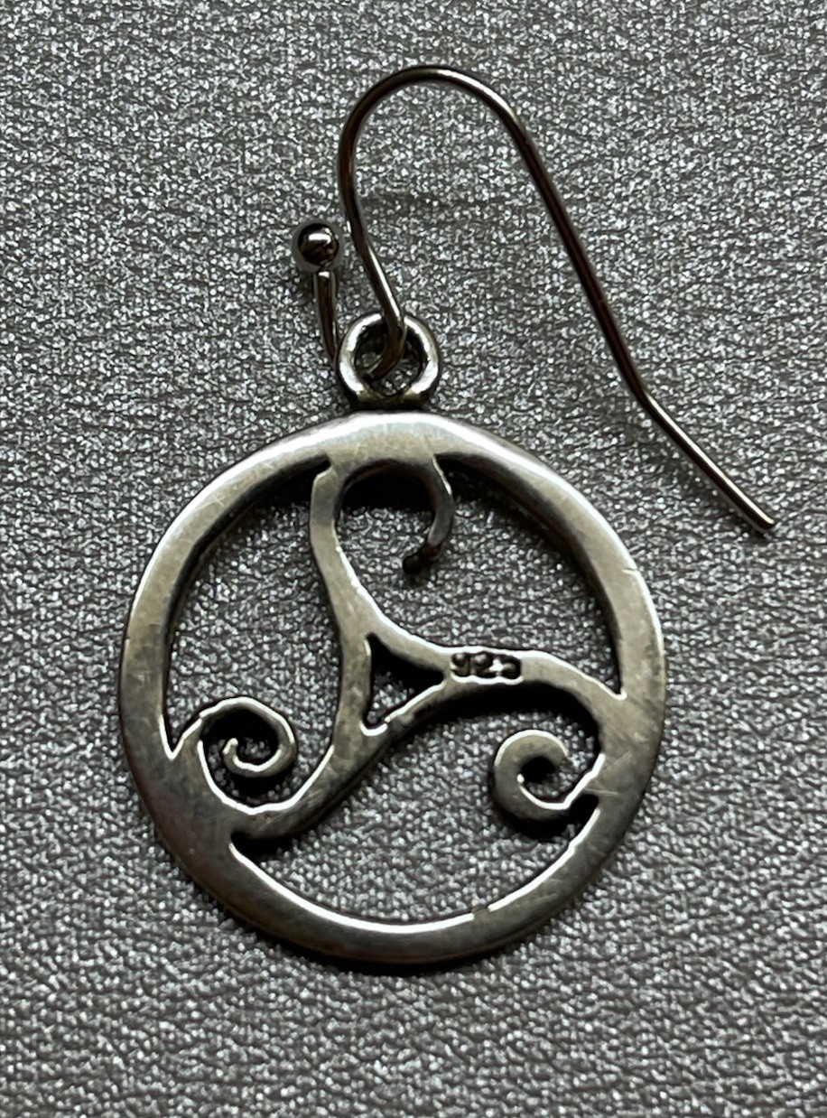 Vintage Celtic Dangle 925 Sterling Silver Earrings