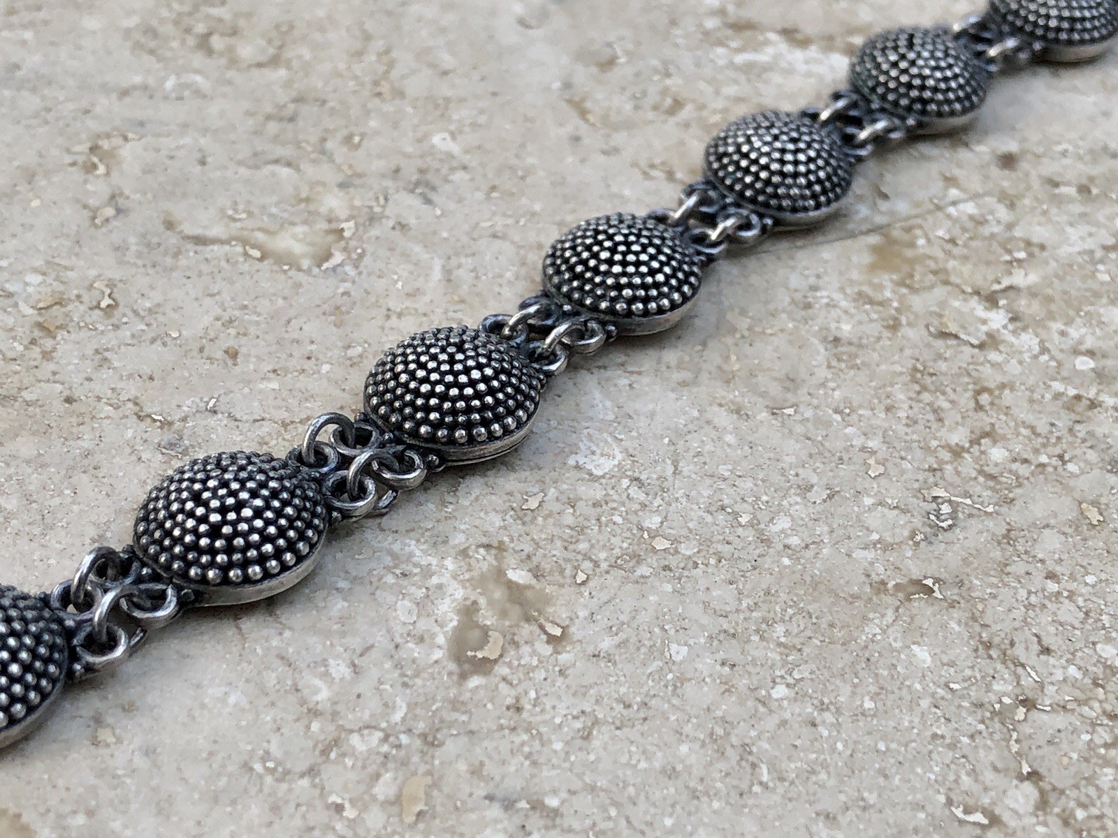 ✨🫧 VINTAGE .925 STERLING SILVER DOME BEAD BALL Link Bracelet | ESTATE Piece 🫧✨