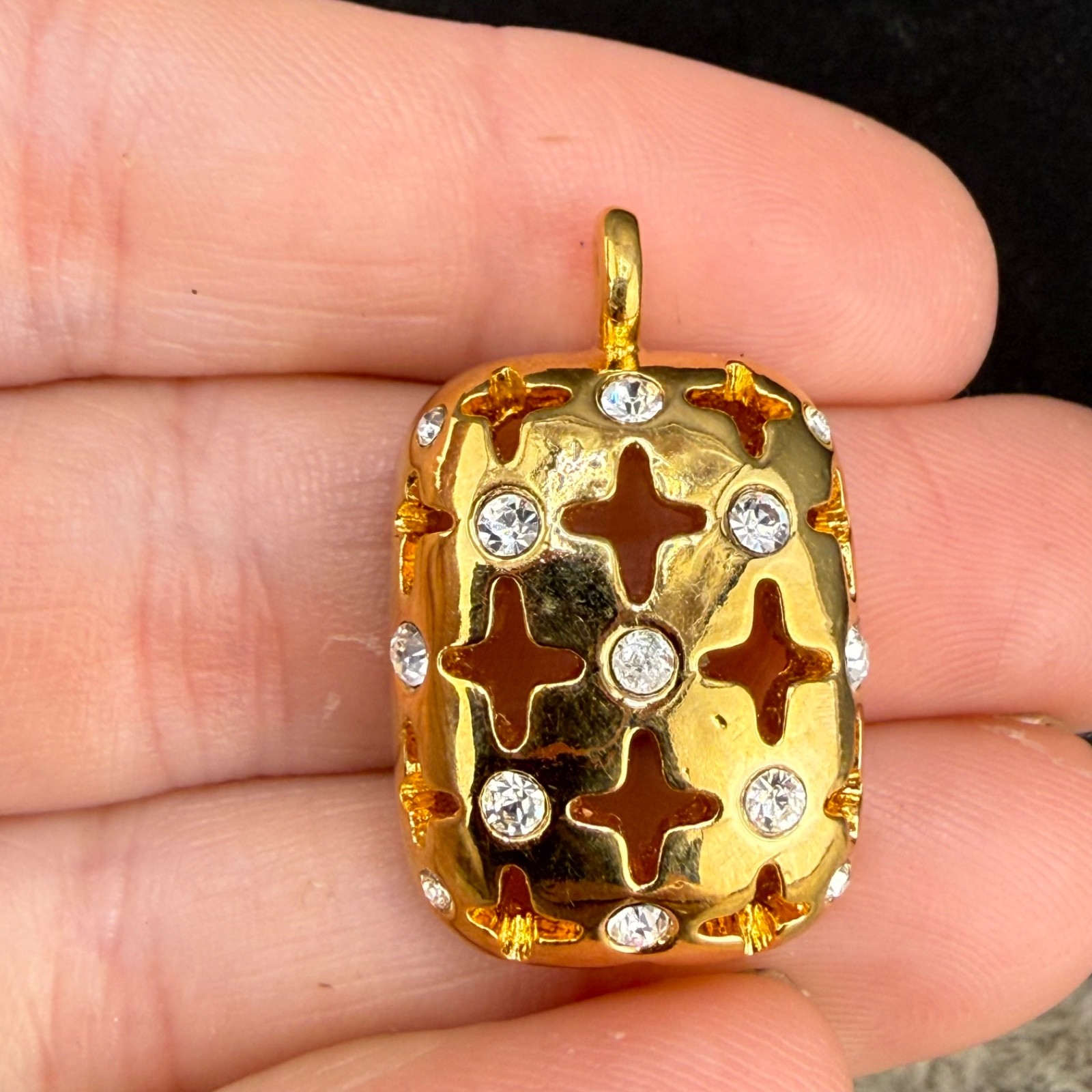 Vintage Swarovski Pendant Gold Tone