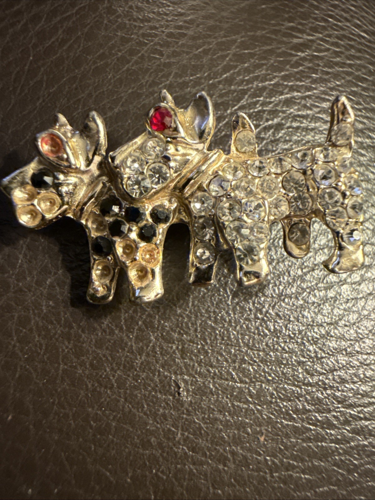Dog Brooch Signed By Weiss-Rare- Missing Stones. -See Pictures And Description.