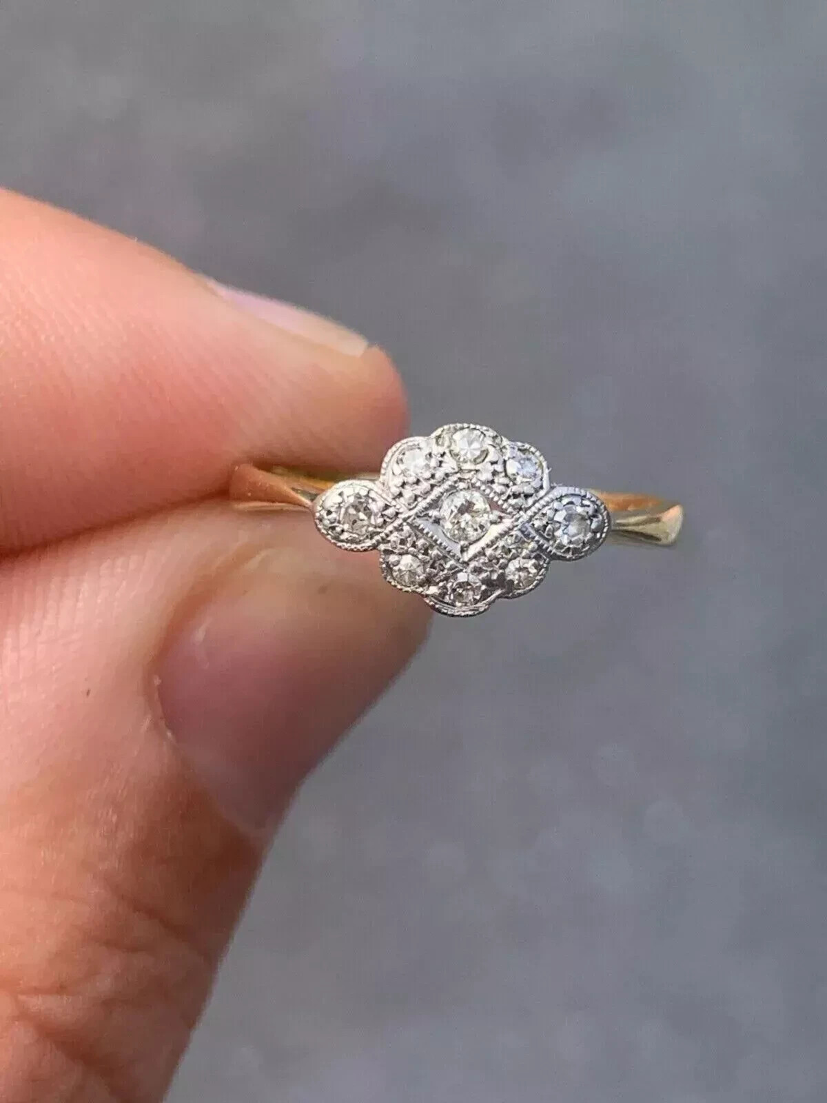 Vintage Art Deco Style 2Ct Lab Created Diamond Engagement 14K Gold Finish Ring
