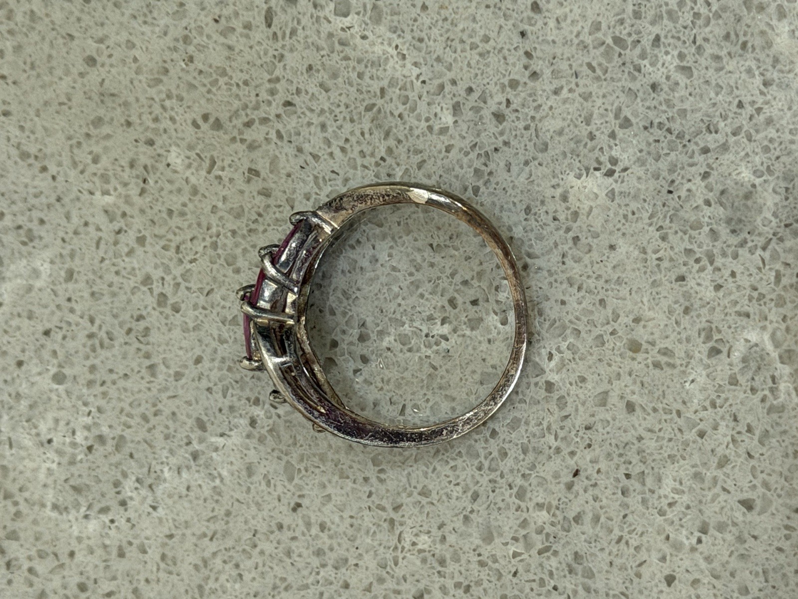 Vintage 925 Sterling Silver Ruby Ring Size 6.75