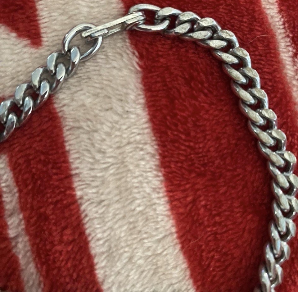 Vintage Diabetic Medical Alert ID Bracelet Silver Tone Curb Link Chain Emergency