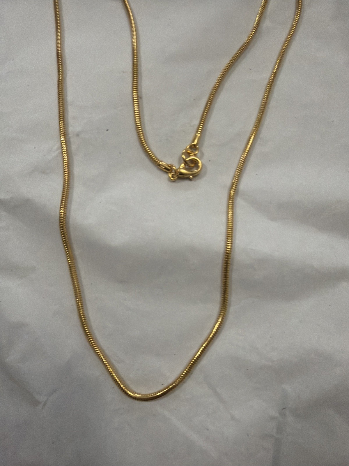 Vintage New 14k Gold Plated 36” Mesh Snake Chain Rich Finish Awesome