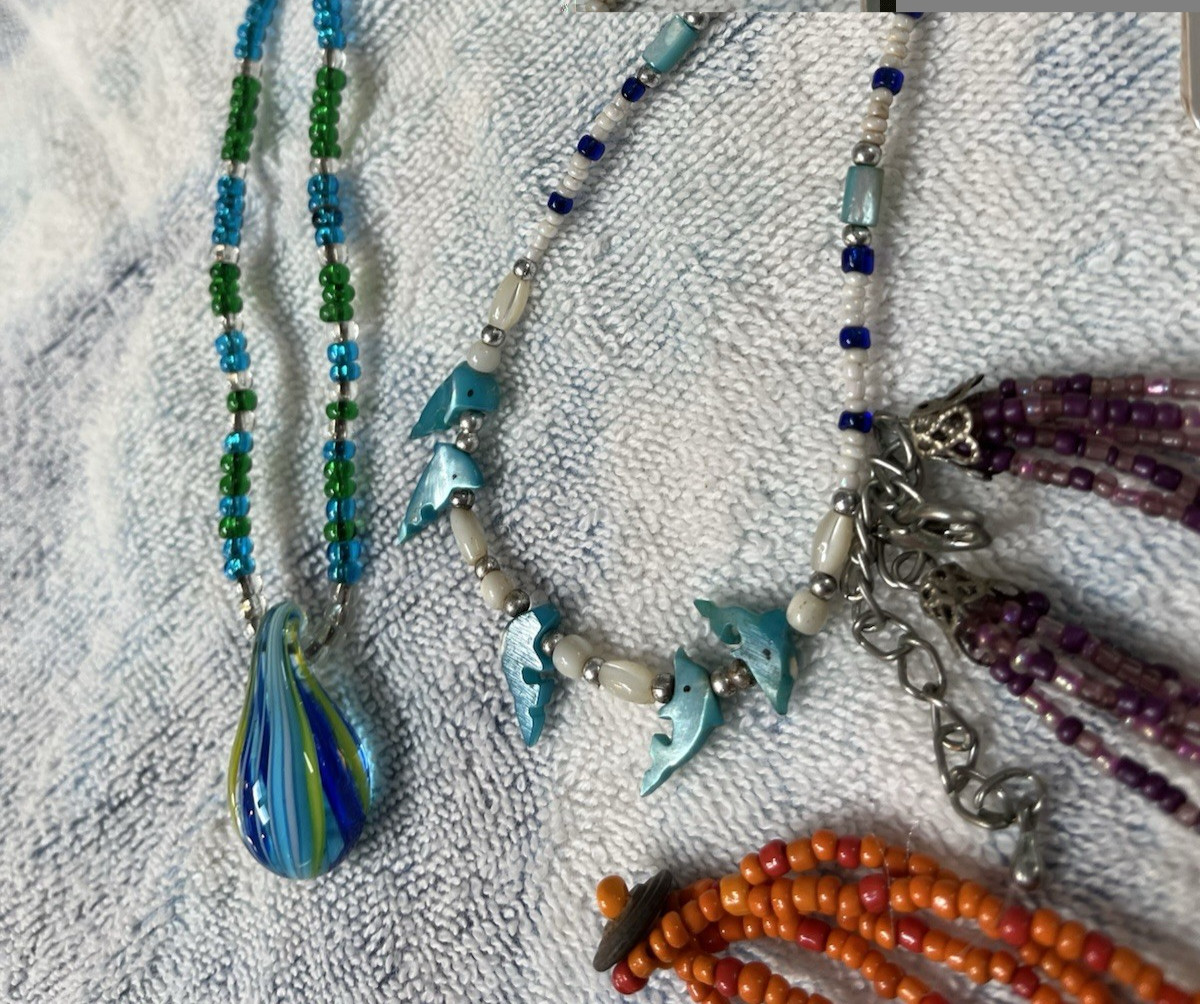 LOT of 13 Seed Bead Necklaces w/Pendants MOP Glass Wood Metal All Wearable
