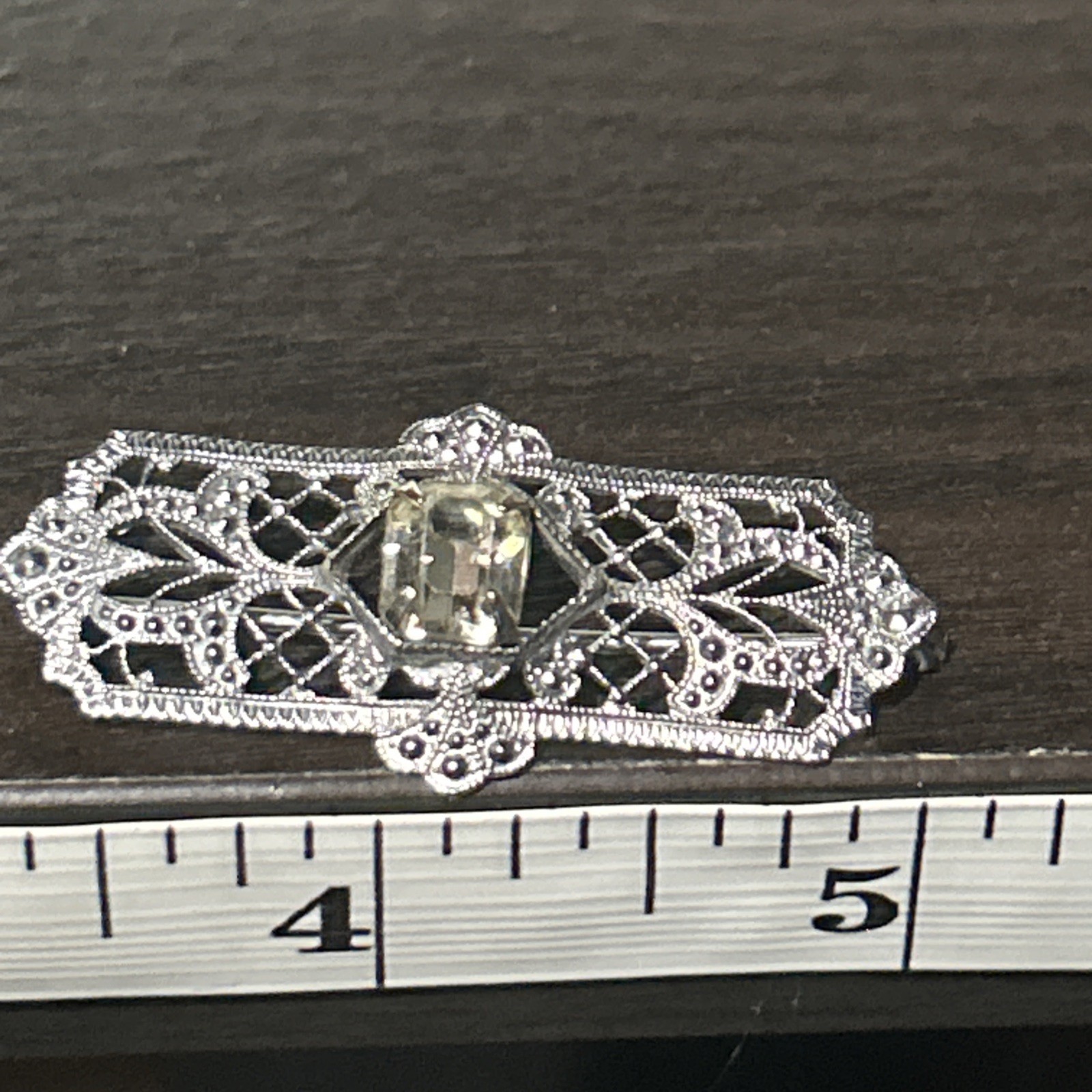 7 OLD ANTIQUE VICTORIAN MIXED METALS RHINESTONE FILIGREE PINS BROOCH