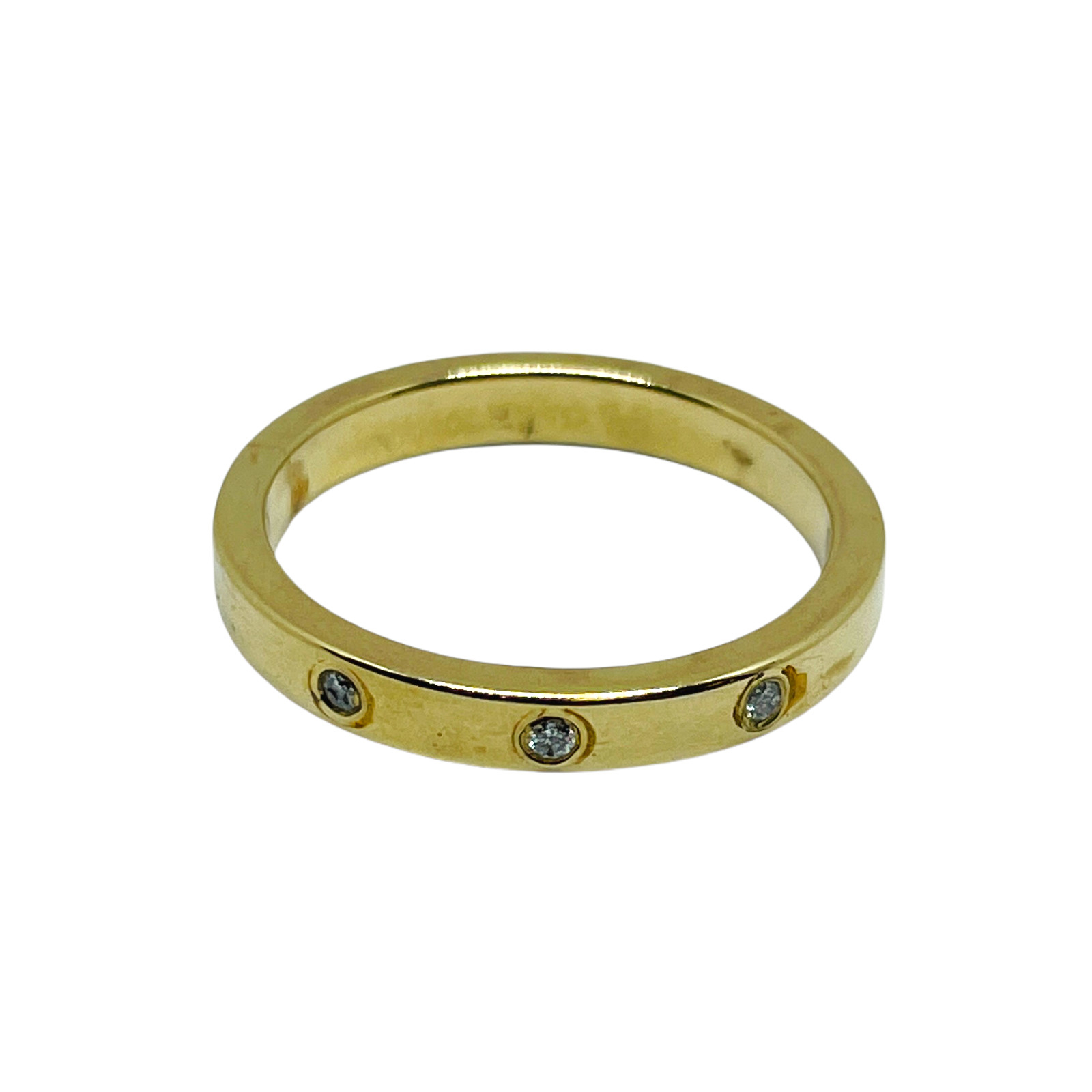 10k Yellow Gold Diamond Stackable Woman Band Ring 3 mm Size 7