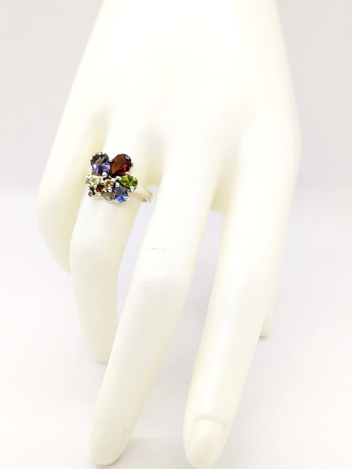 Vintage Luxury RING “Samotsvety”Silver 925 with Bright Stones -size: 7.5US| #127