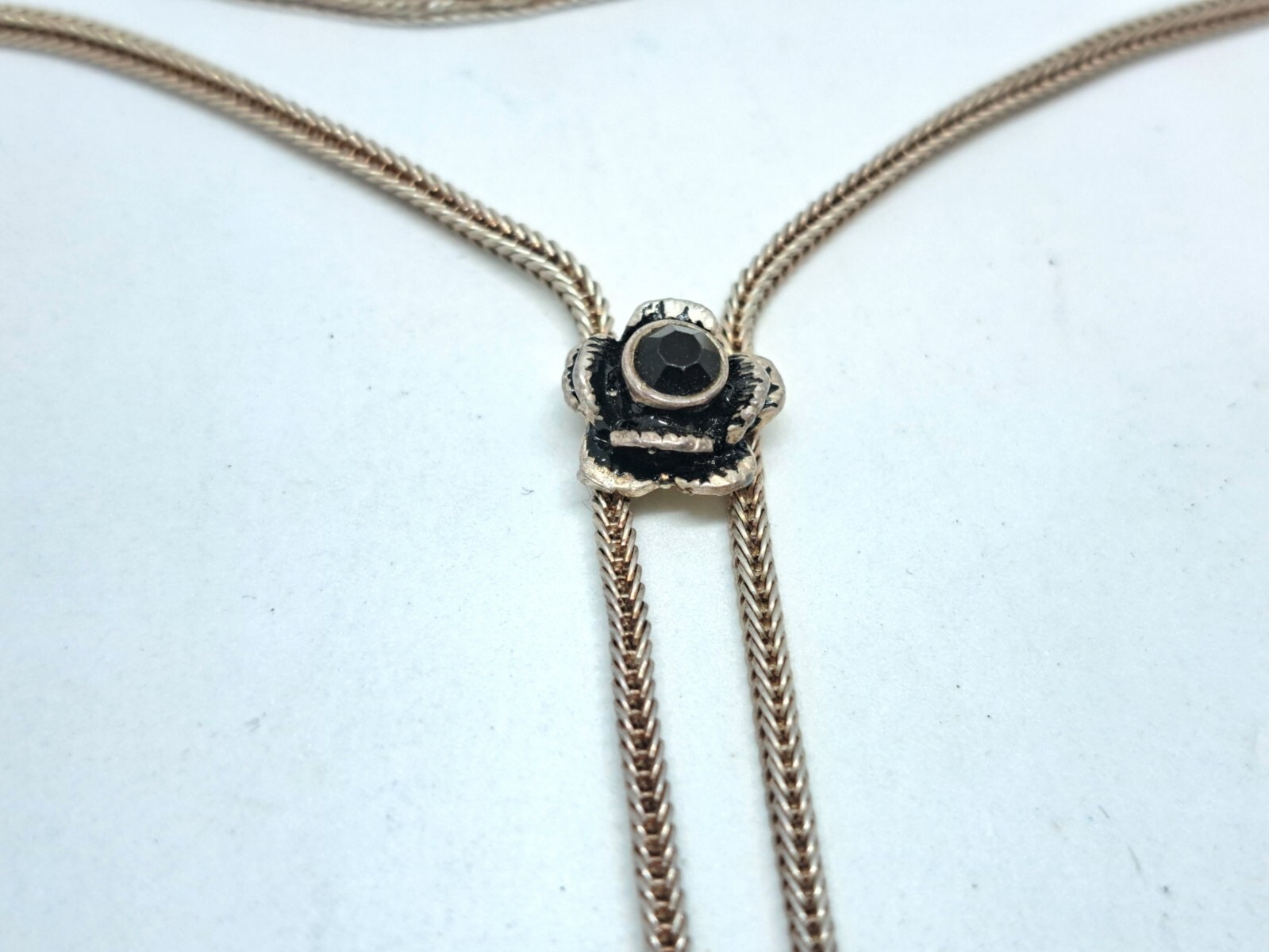 Vintage Set Necklace, Stud Earrings and Bracelet 925 Black Rose Ideal Gift