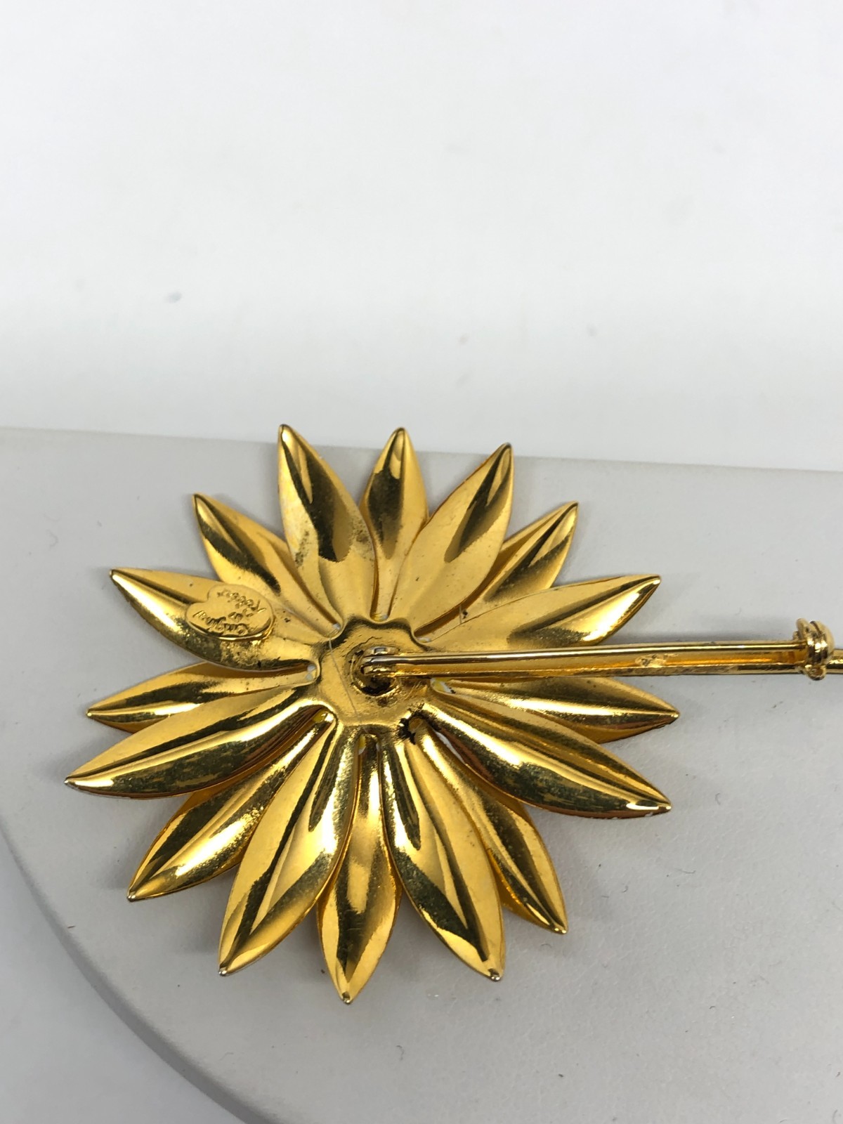 Vtg Original By Robert Yellow Enamel Flower Brooch Pin Daisy Ladybug 🐞 Large