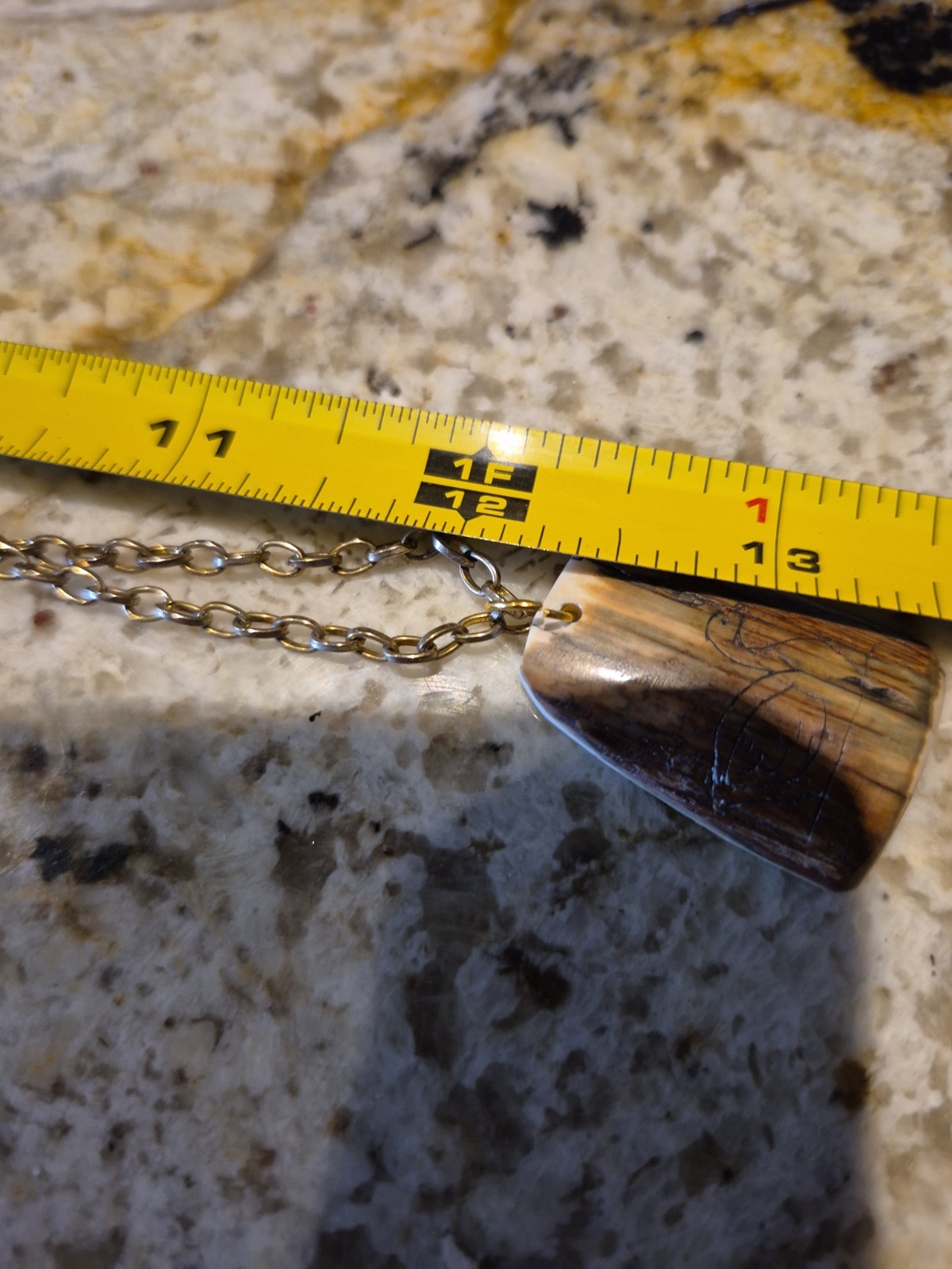 Aninsazuk Carved pendant:Inuit scrimshaw engraving, handcrafted