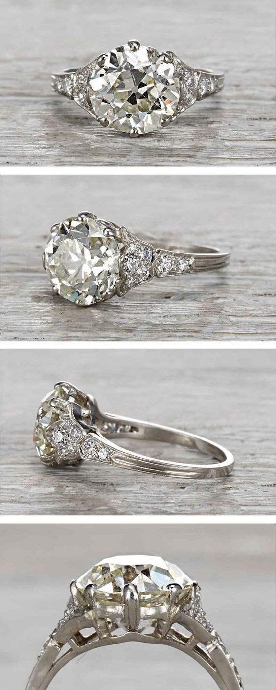 2.65 CARAT ROUND CUT CZ VINTAGE STYLE EDWARDIAN ENGAGEMENT RING IN 925 SILVER