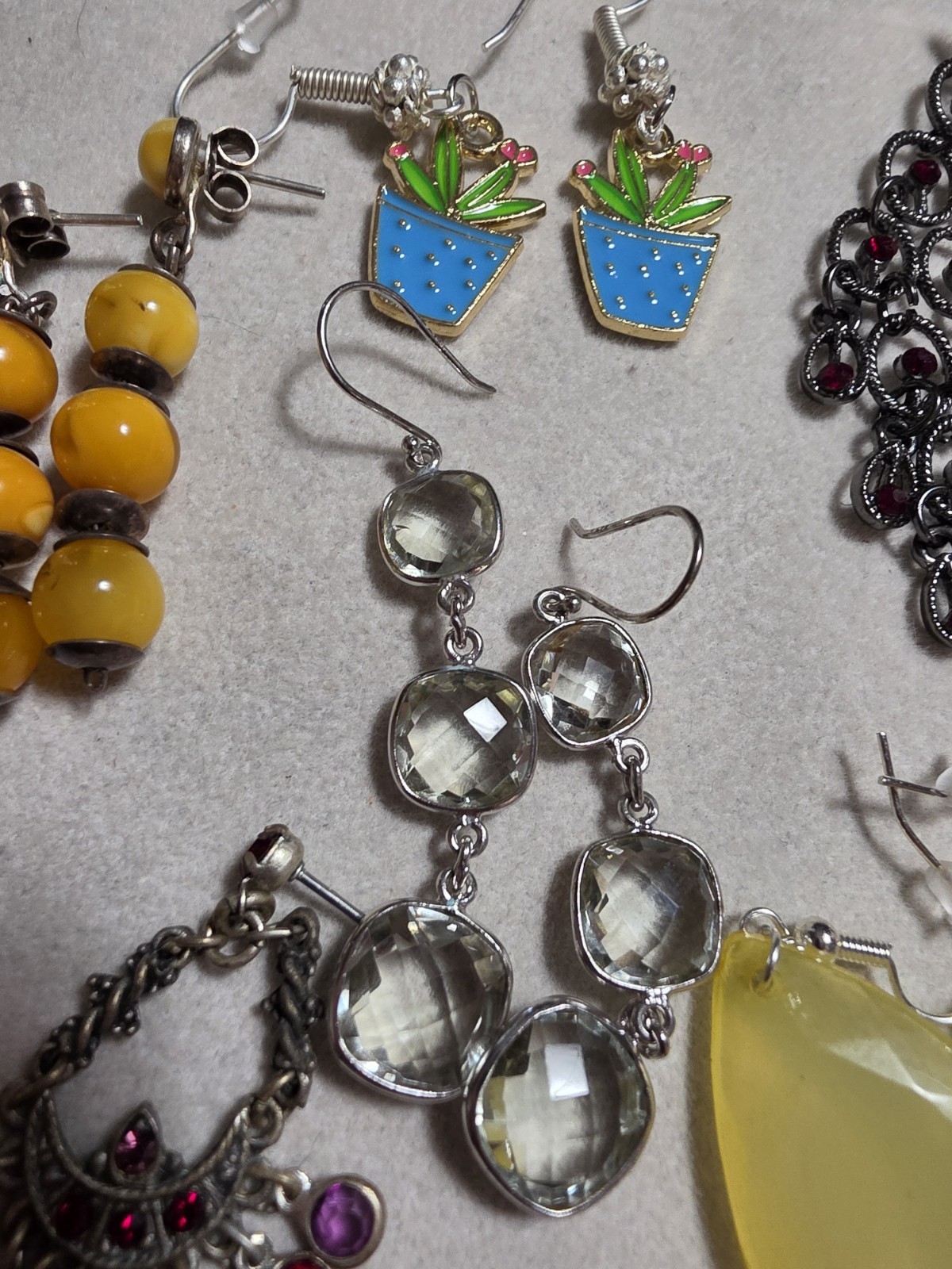 Vintage Hook Dangle Earrings Lot Of 10 Pairs