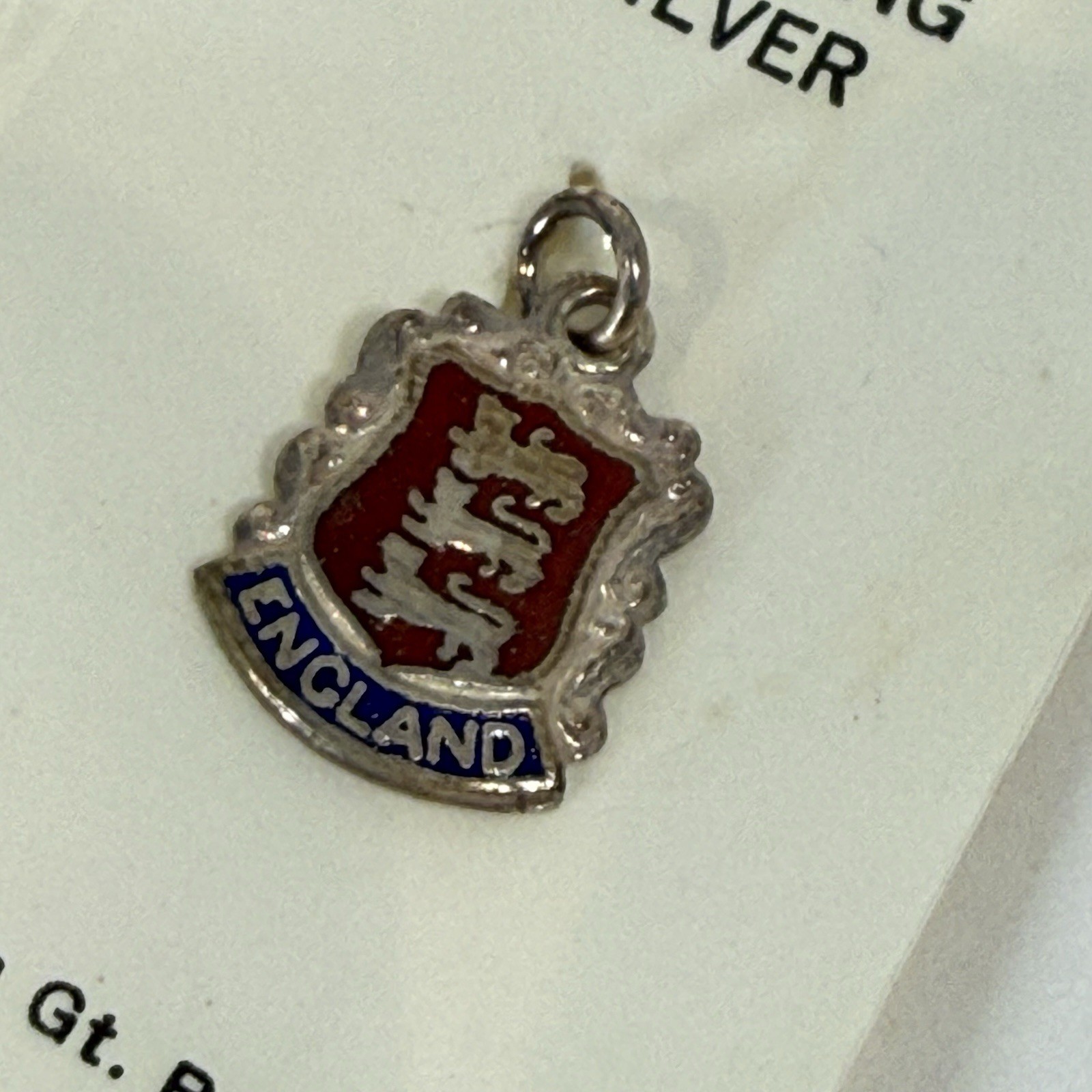 Sterling Silver England Made in Great Britain Charm New on Card Approximately 2g