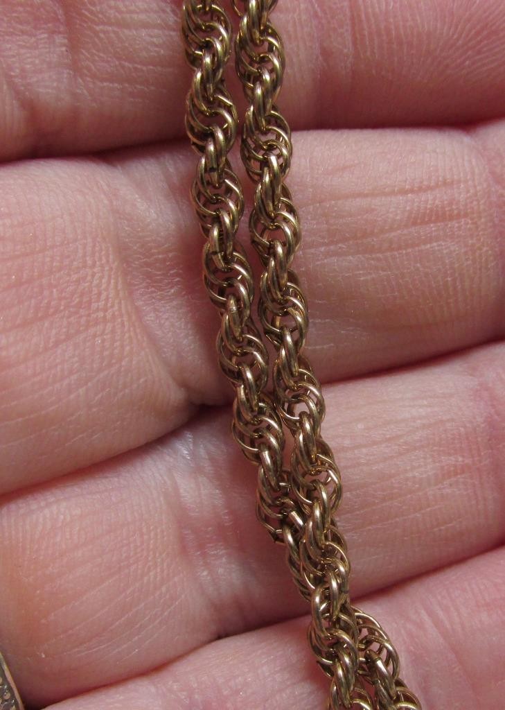 Vintage Yellow Gold Filled Rope Chain Necklace ~ 24″ ~ 9grams ~ 7-C599