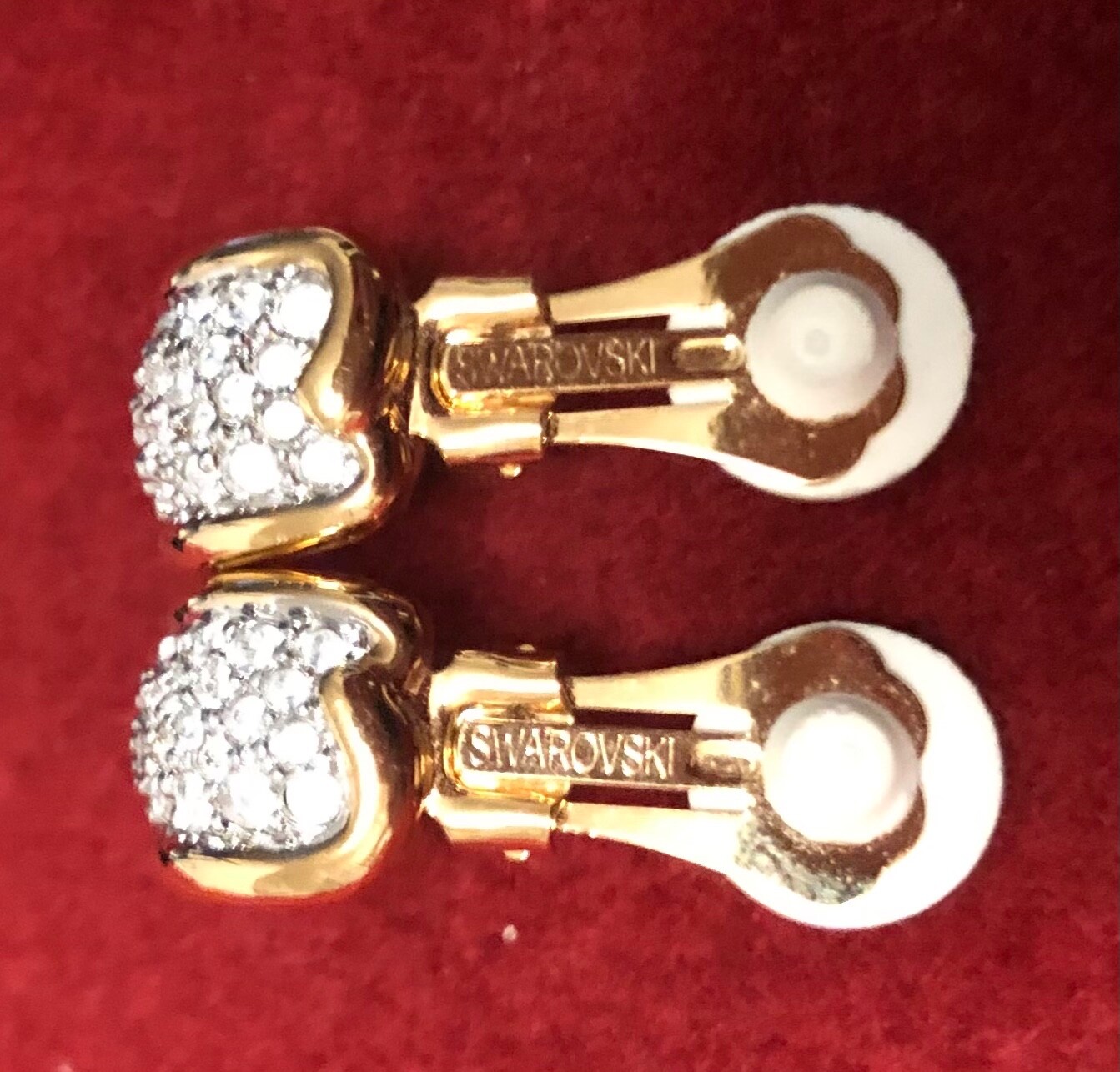 VTG SWAROVSKI Jeweler’s Collection Gold-Plated EARRINGS SWAN+SIGNATURE+COPYRIGHT