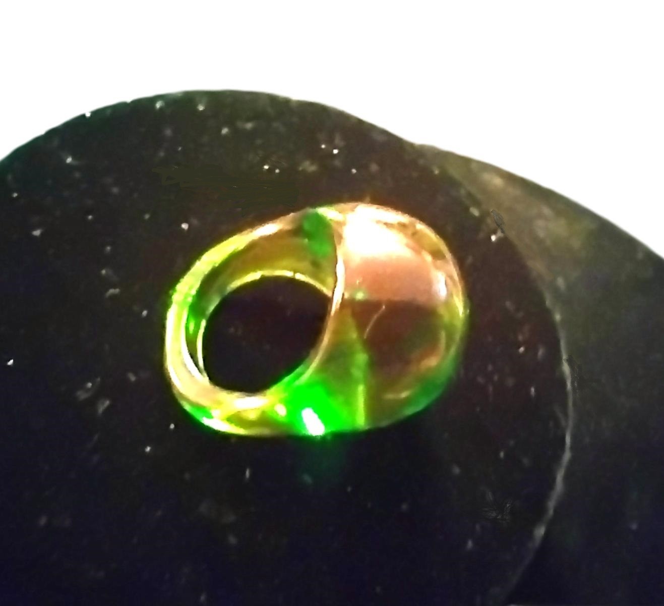 vintage 1960’s Green Lucite Bubble Dome Ring size 8.5