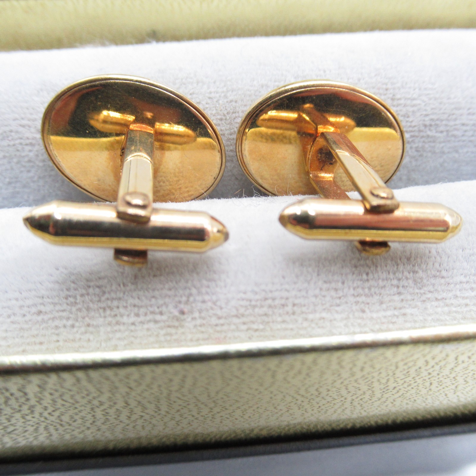 Tiger’s Eye Cufflinks 1/20th 14K Gold Filled Vintage Signed