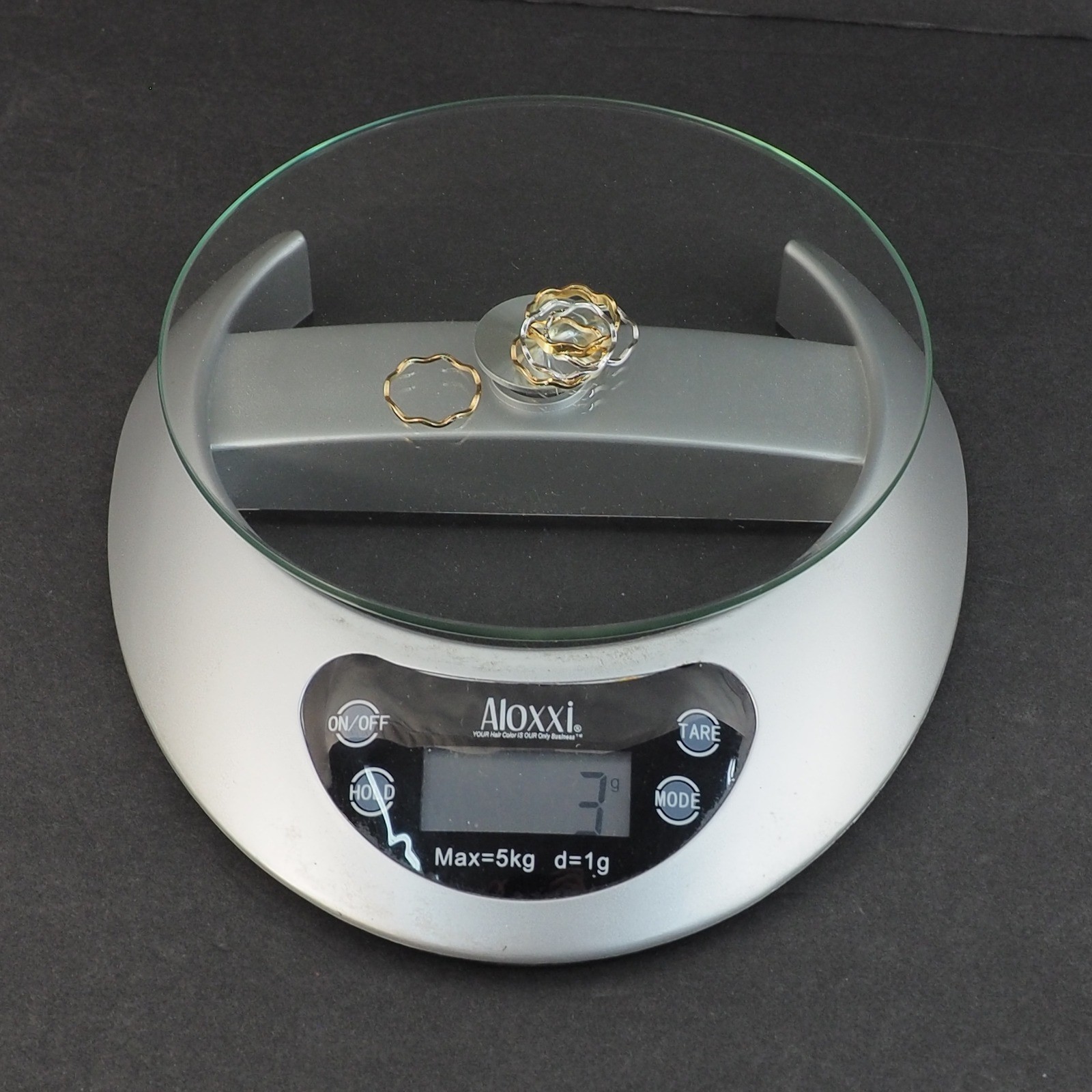 Avon Fashion Waves Ring 7.75 Silver Gold Two Tone Band Stackable Layer Vintage