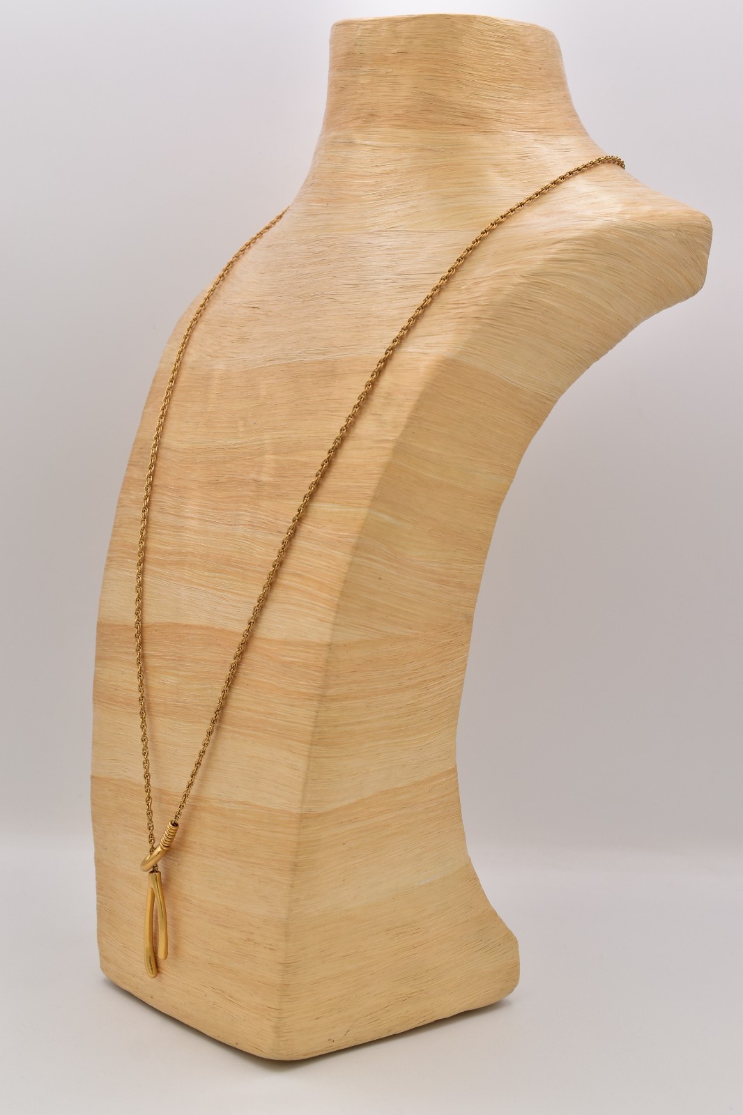 Madewell Wishbone Pendant Necklace Brushed Gold Minimalist Lucky Charm BinBE