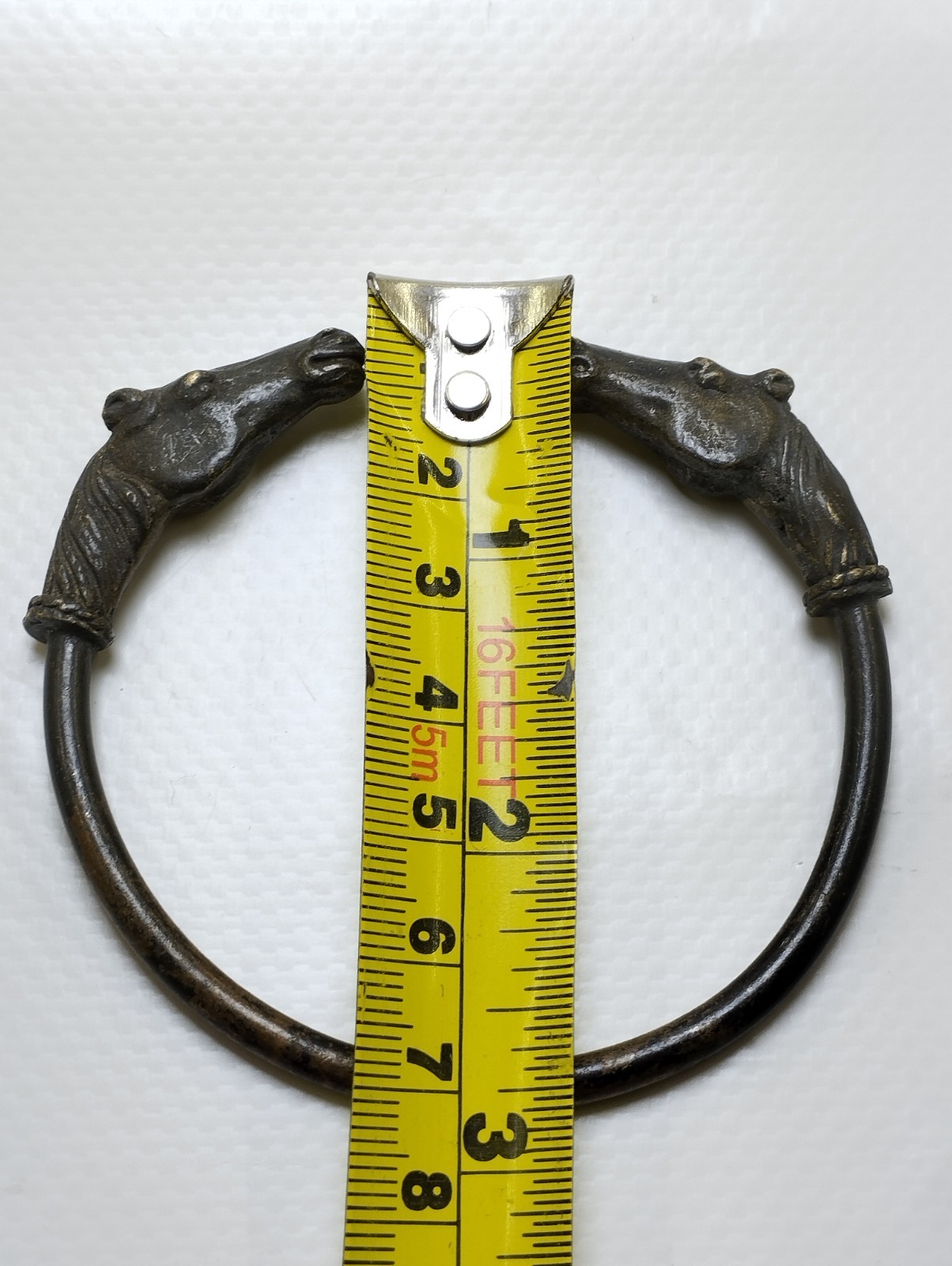 A GENUINE RARE ANCIENT VIKING BRACELET BRONZE COLOR HORSE ARTIFACT ANTIQUE