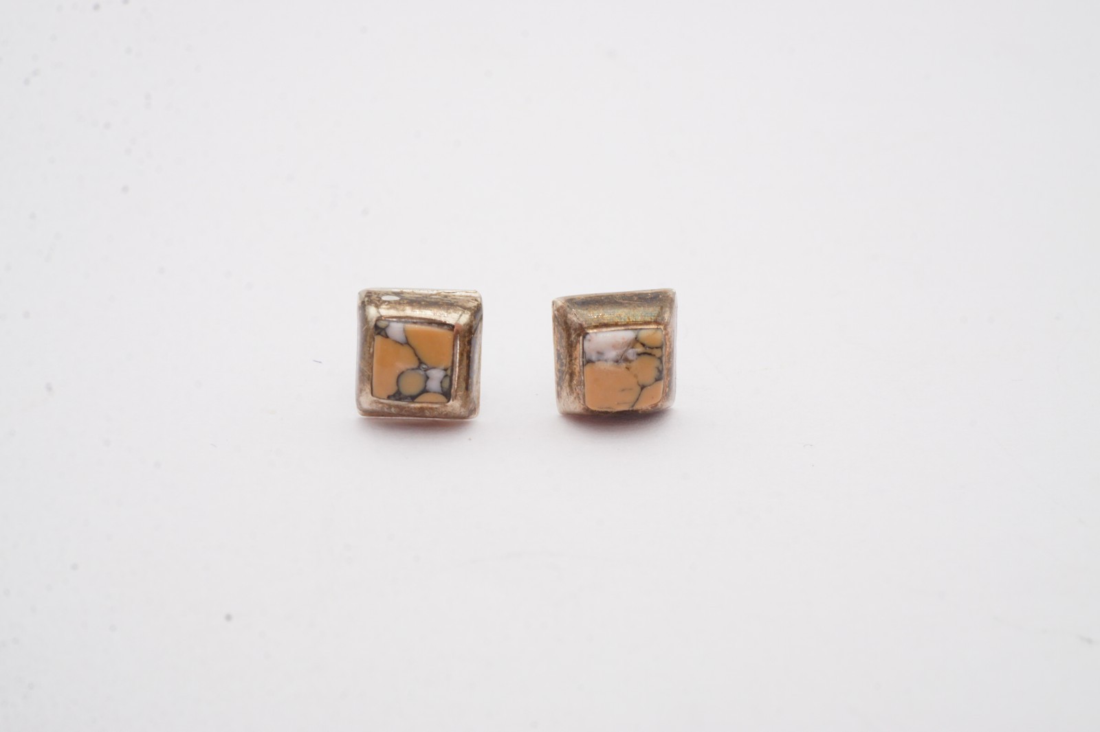 Vintage Sterling Silver 925 Jasper Earrings J2