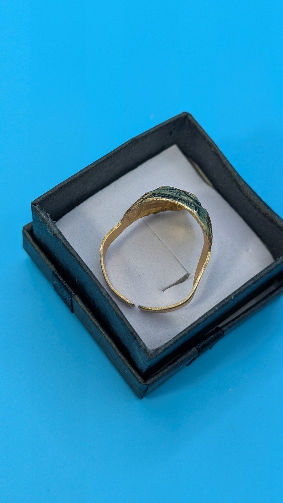 Vintage Hong Kong Adjustable Metallic Toy Monkey Ring