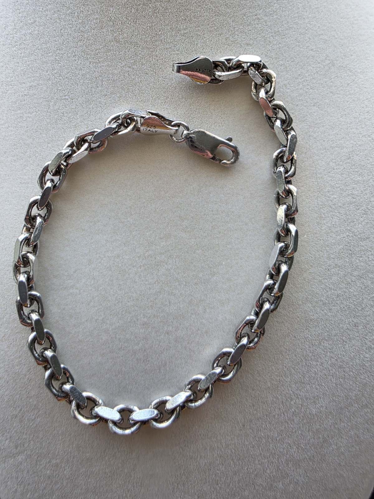 Spa Karizia Vintage Italian 925 Sterling Silver Chain Bracelet 9 Inches