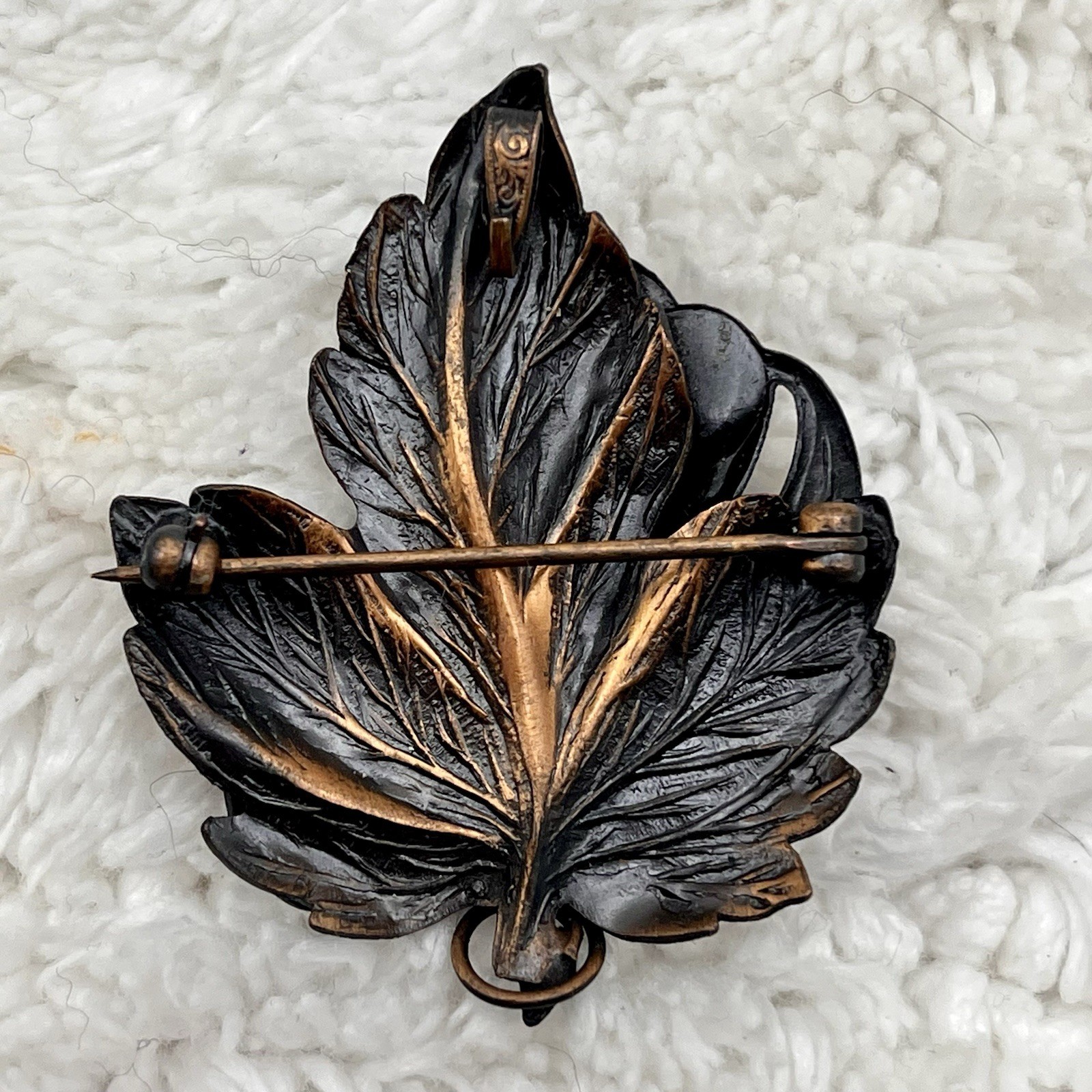 Vintage Copper Flower Brooch Pendant Combo Art Nouveau Style 1.75″