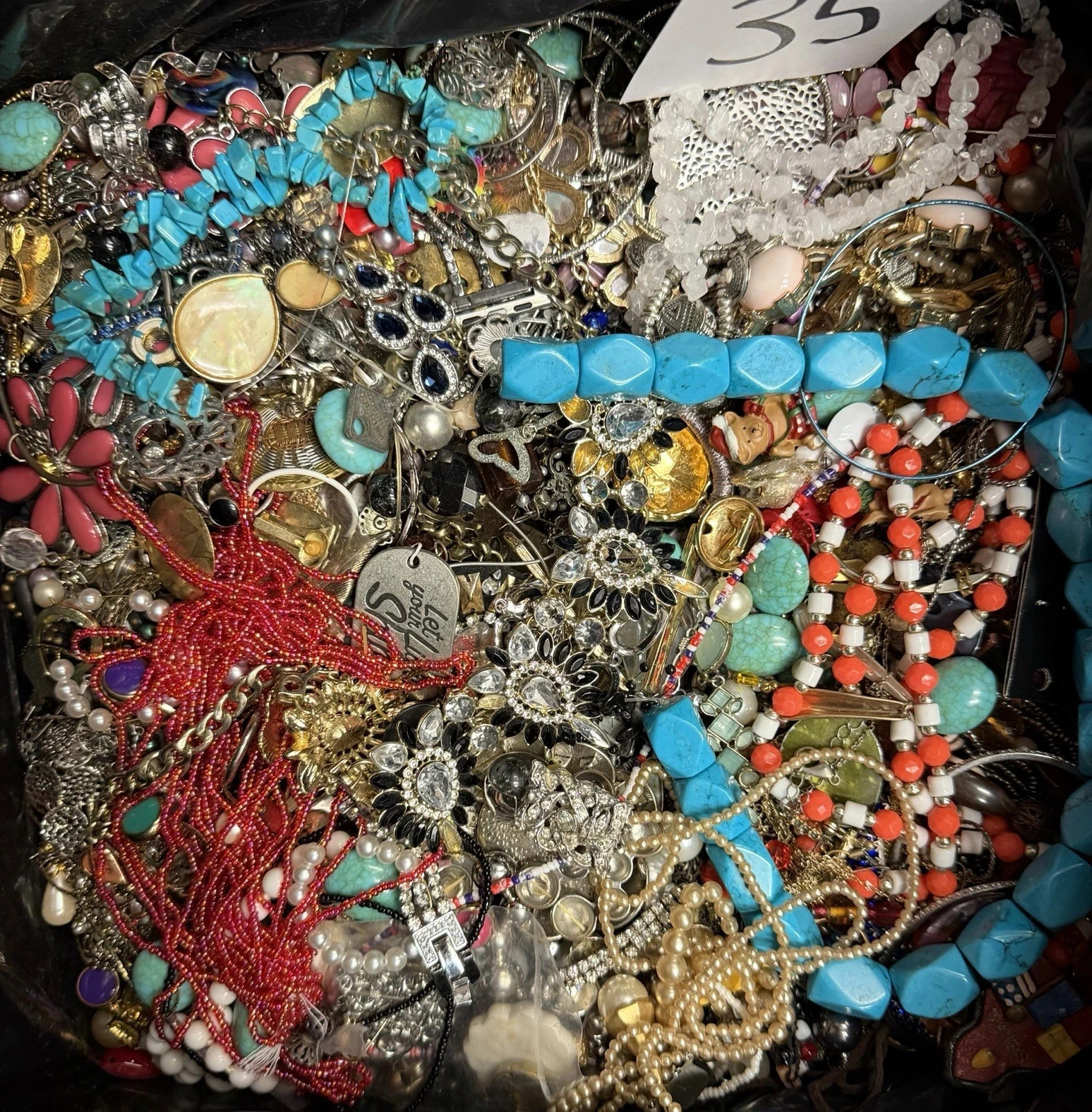 3 Pounds Unsorted Huge Lot VTG Jewelry Vintage Now Junk & Wear Resell Tangled In