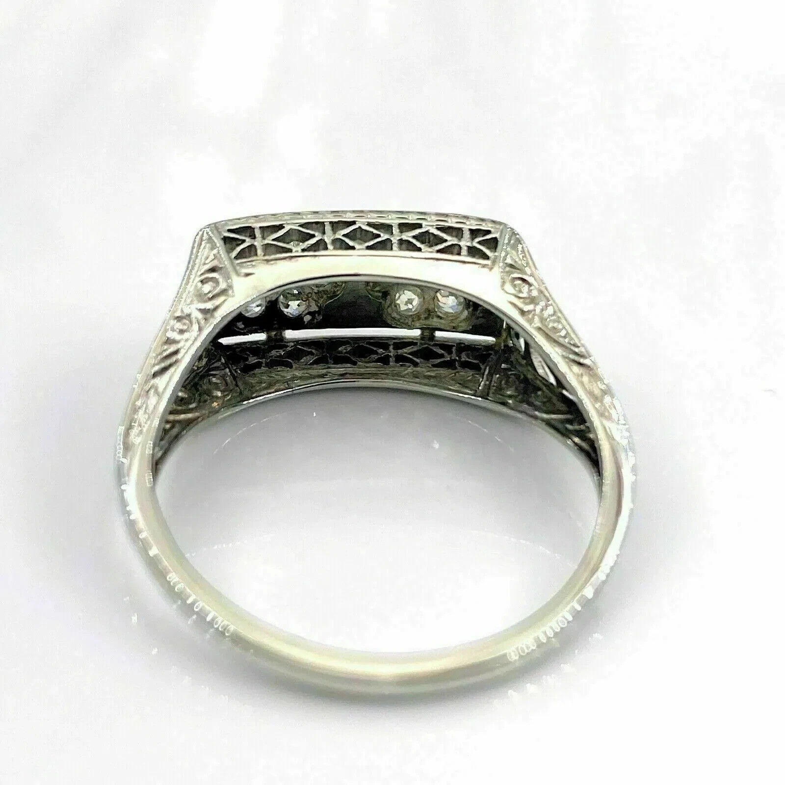 2.95Ct Art Deco Style Round Lab Created Diamond Filigree 14K White Gold FN Ring