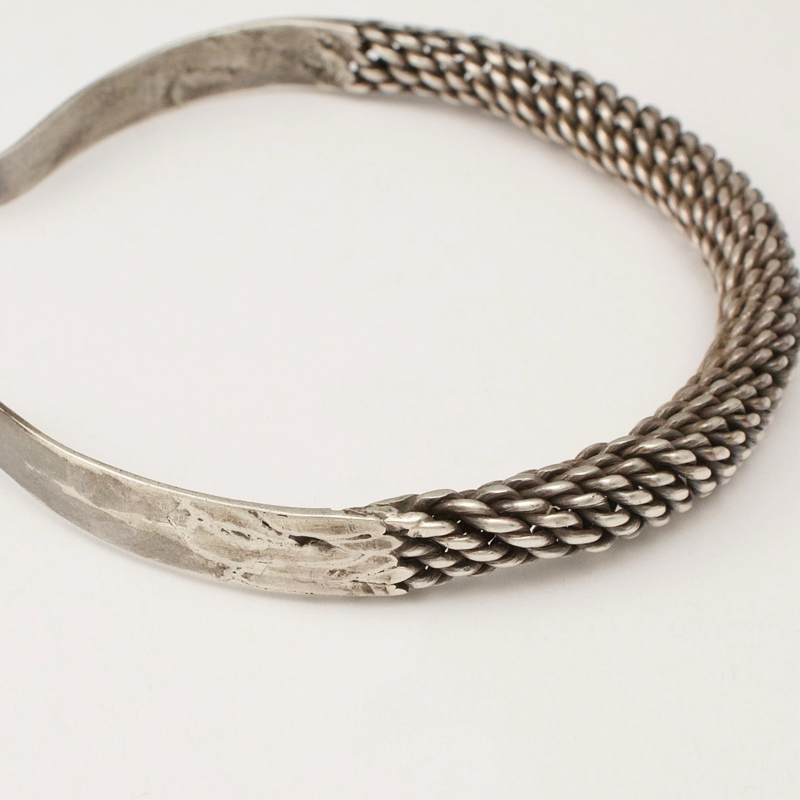 Antique Southeast Asian Silver Choker Necklace Hill Tribe Neck Ring