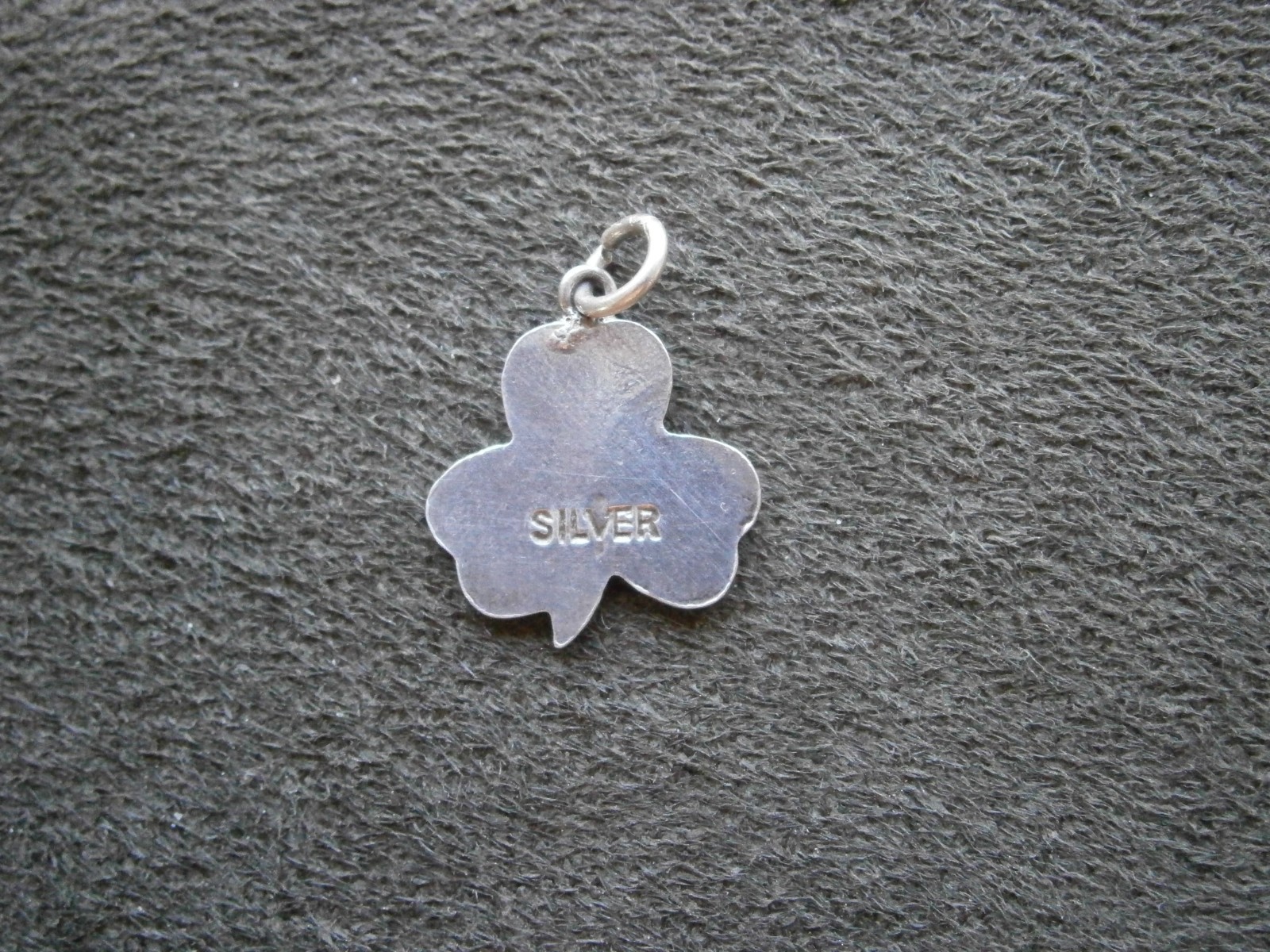 Small Lucky Irish Shamrock Vintage Sterling Silver Enamel Bracelet Charm Pendant