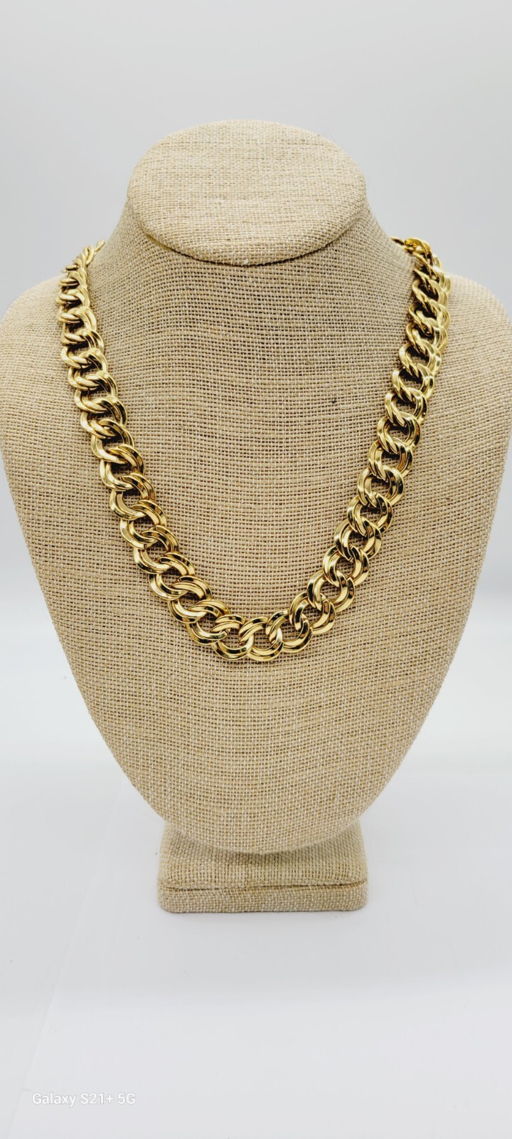 MONET Necklace Double Loop Gold Tone Chain Vintage 1980’s Style 21 in
