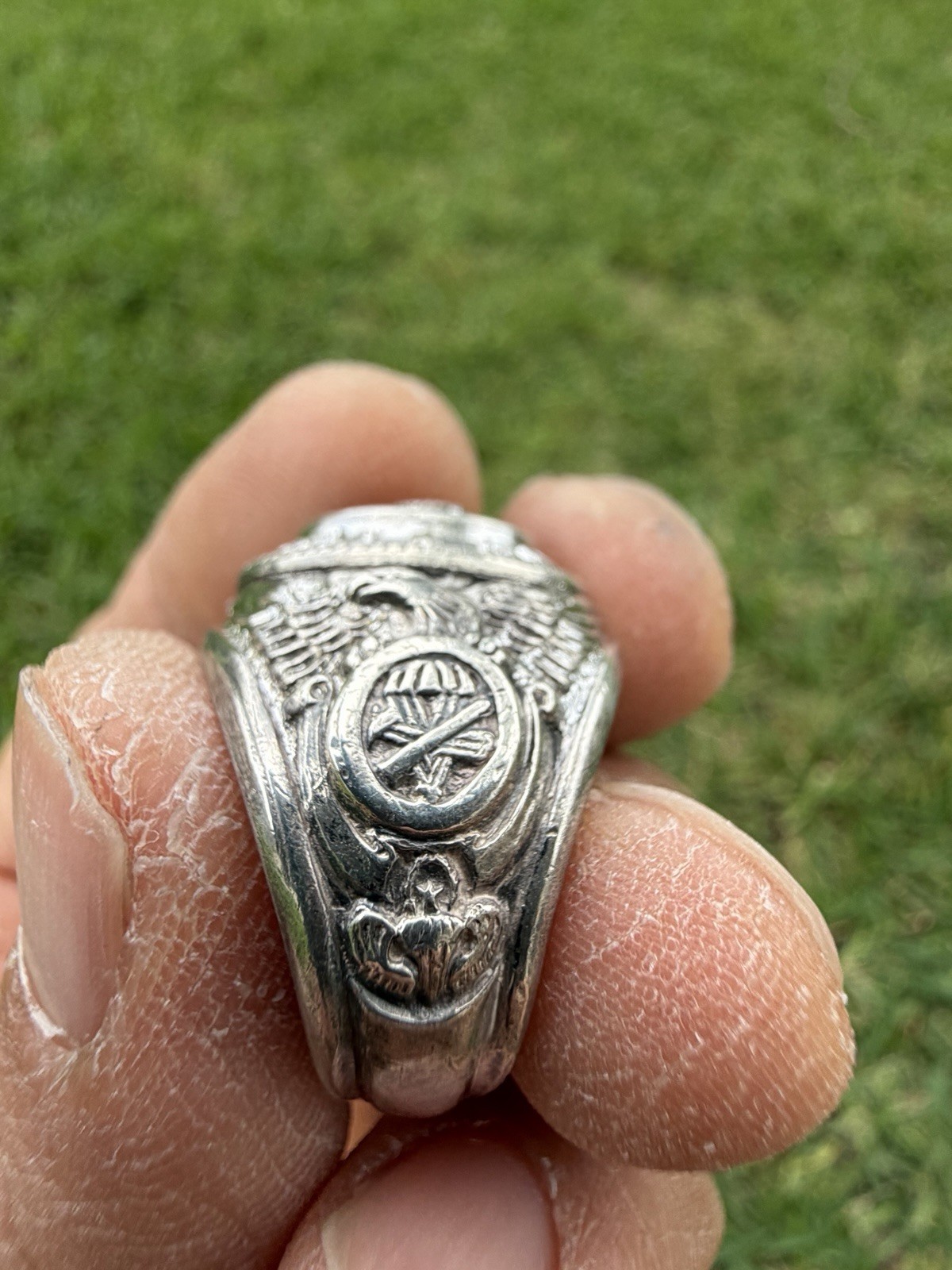 Vintage Military Airborne US Army Class Ring Sterling Silver